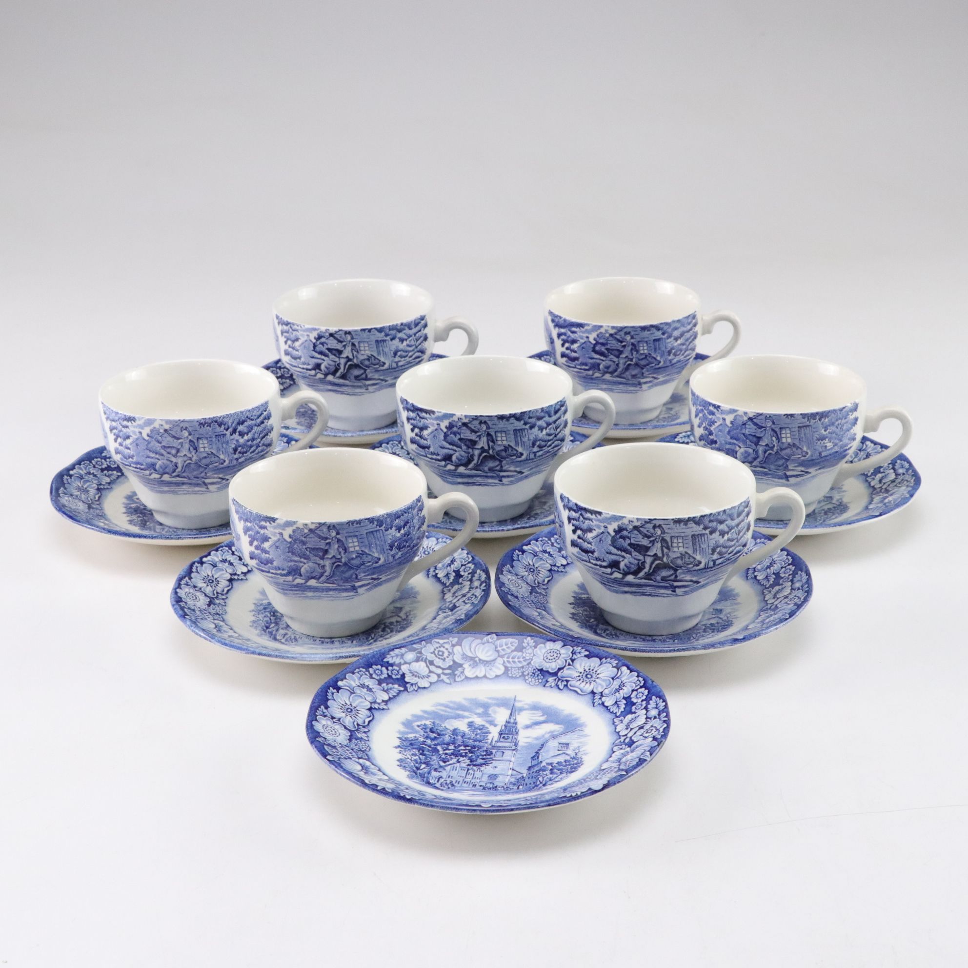 Staffordshire "Liberty Blue" Ironstone Plates, Platter and Other Dinnerware