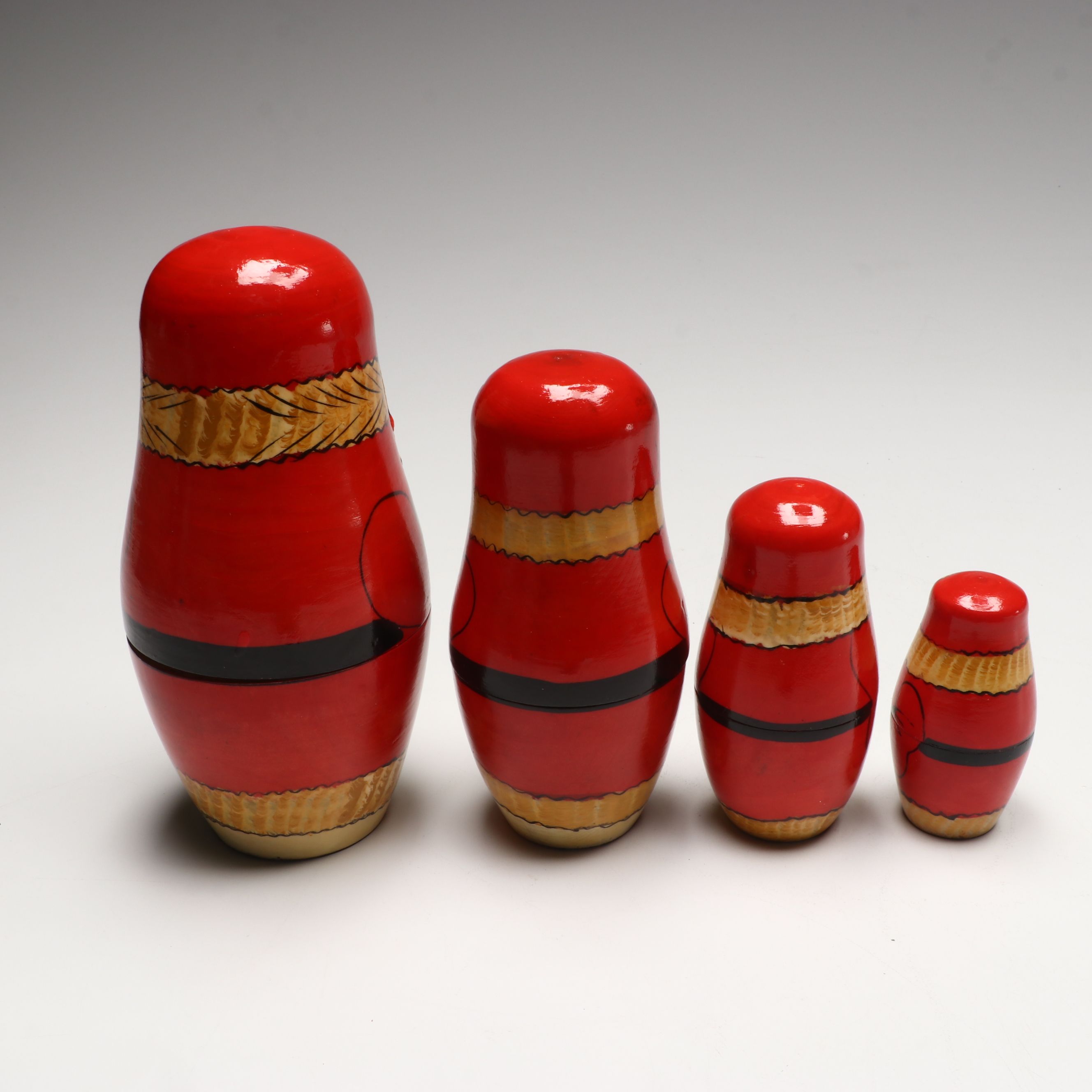 Matryoshka Hand-Painted and Enameled Nesting Santas