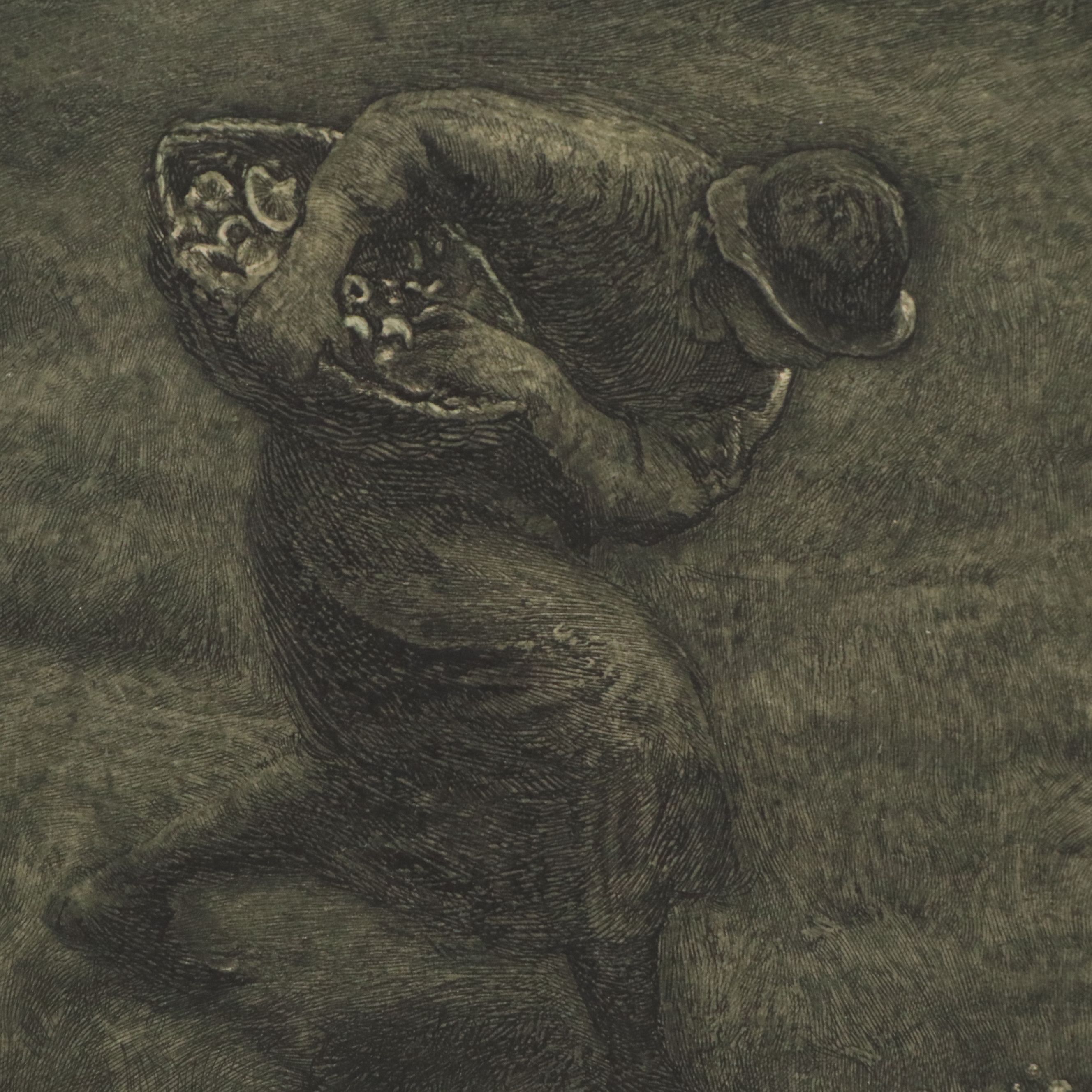 Robert Walker Macbeth Etching on Paper "Mushroom Gatherers," 1877