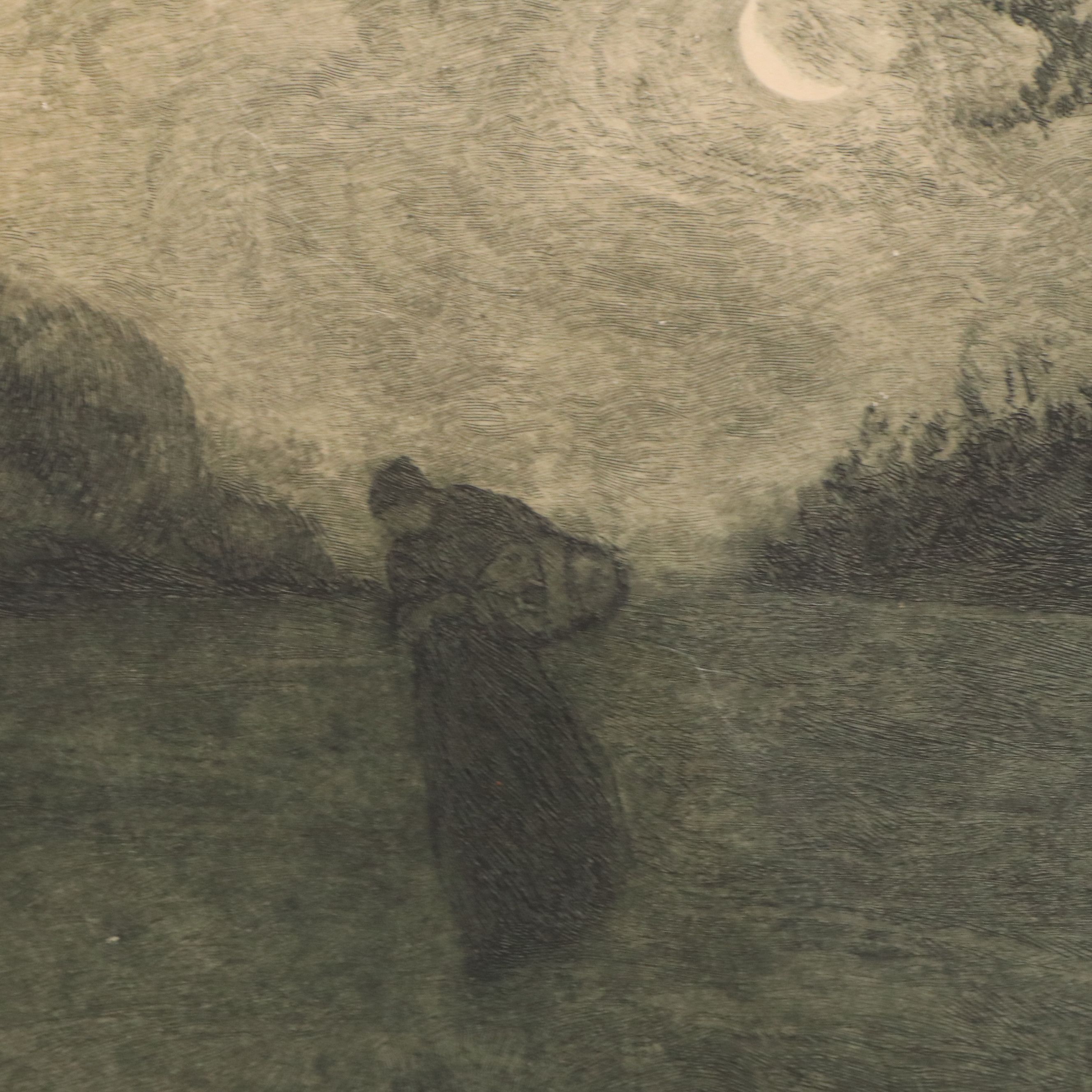 Robert Walker Macbeth Etching on Paper "Mushroom Gatherers," 1877