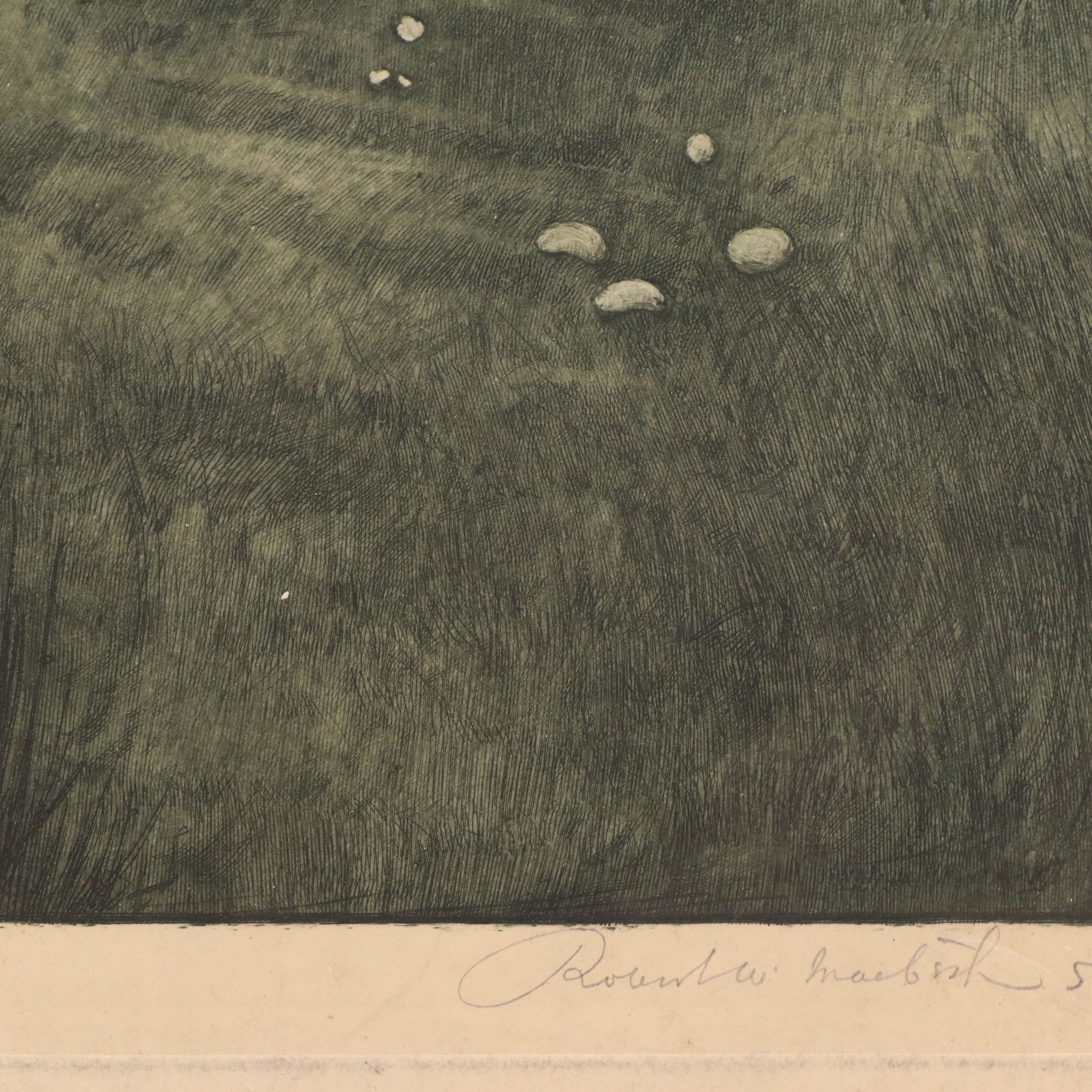 Robert Walker Macbeth Etching on Paper "Mushroom Gatherers," 1877