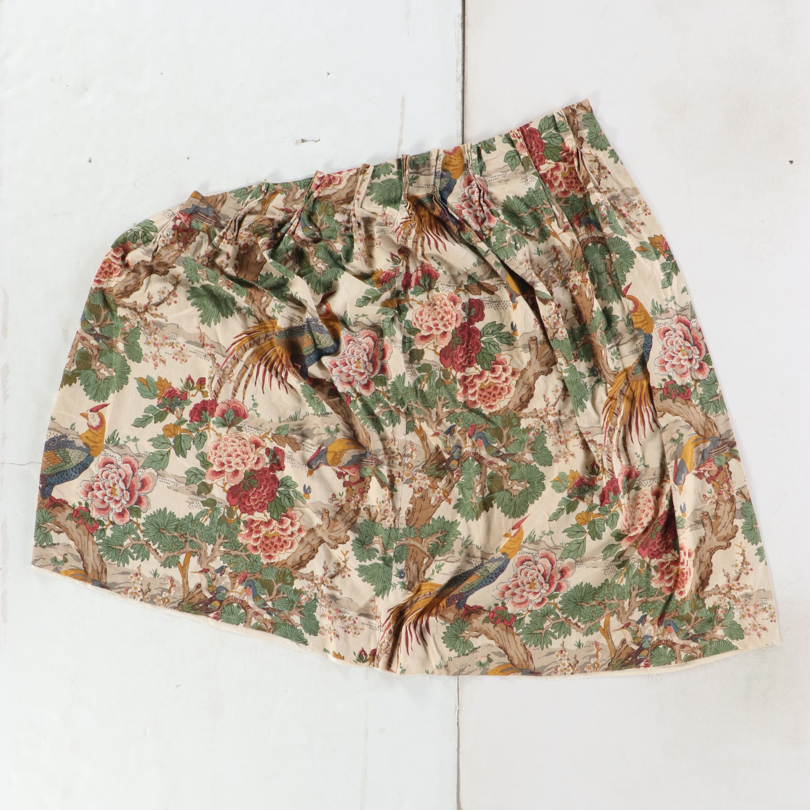 Handmade Exotic Bird Patterned Linen Curtains