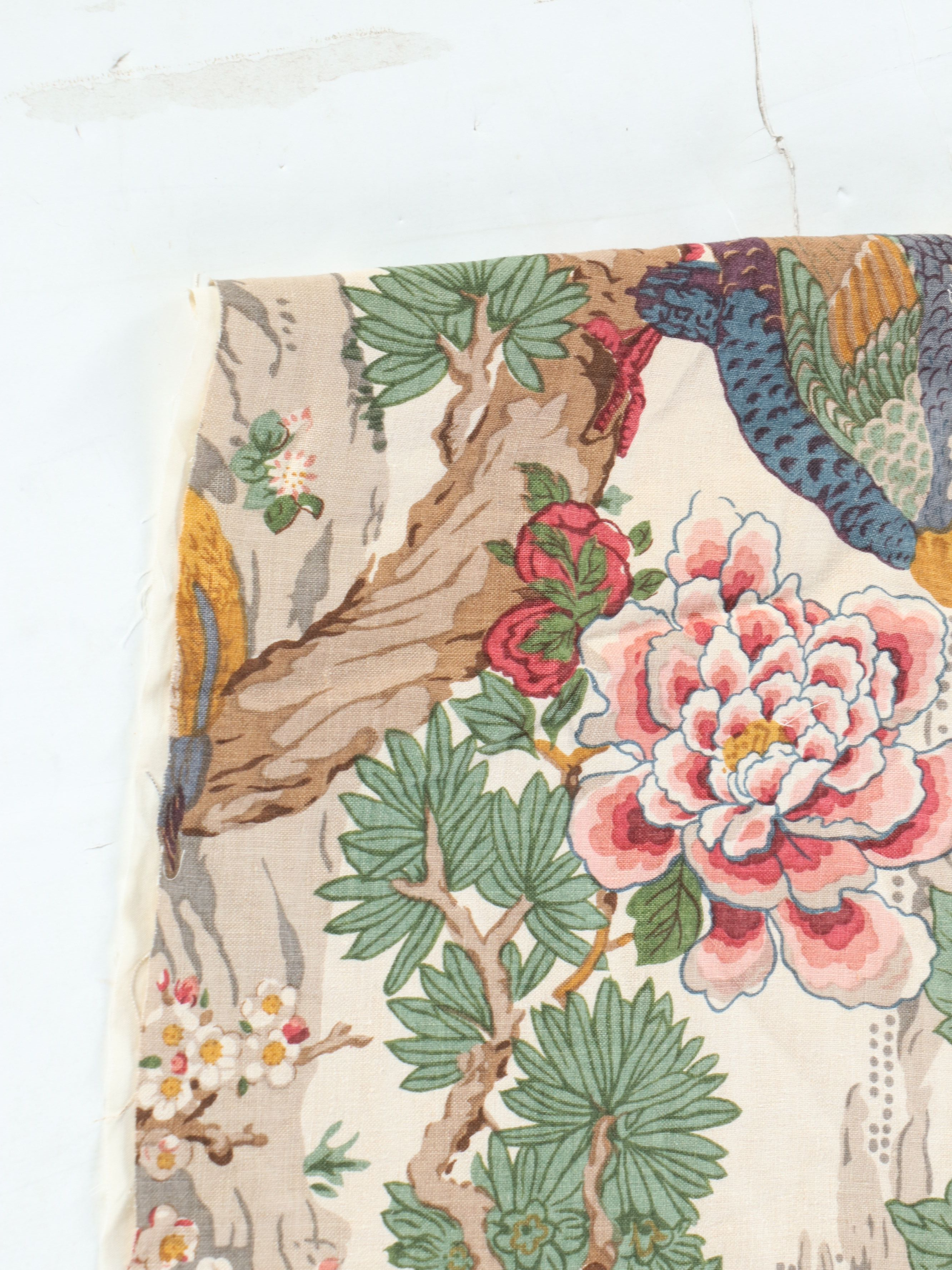 Handmade Exotic Bird Patterned Linen Curtains