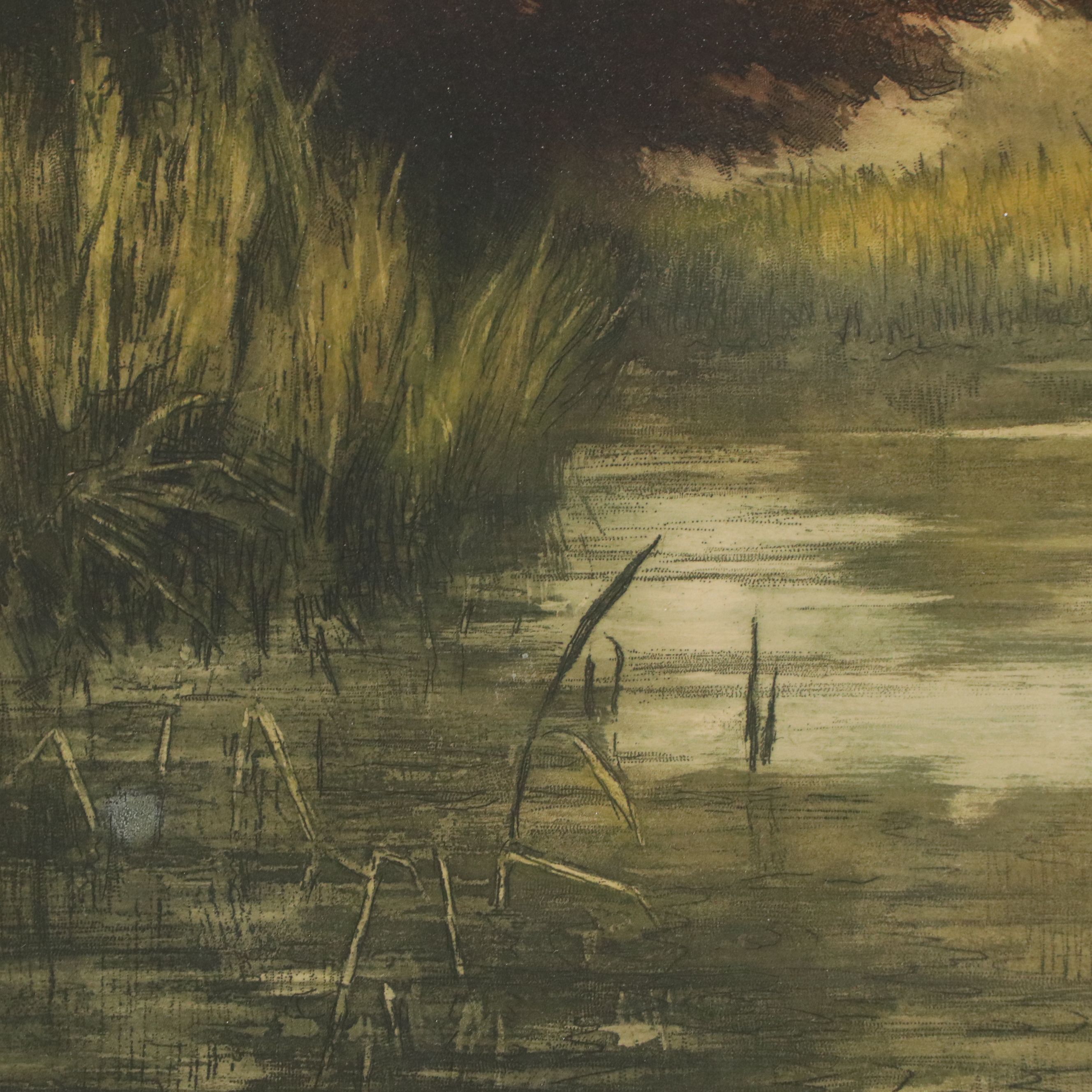 Belgian School Engraving à la Poupée "Solitude," Late 19th to Early 20th C.