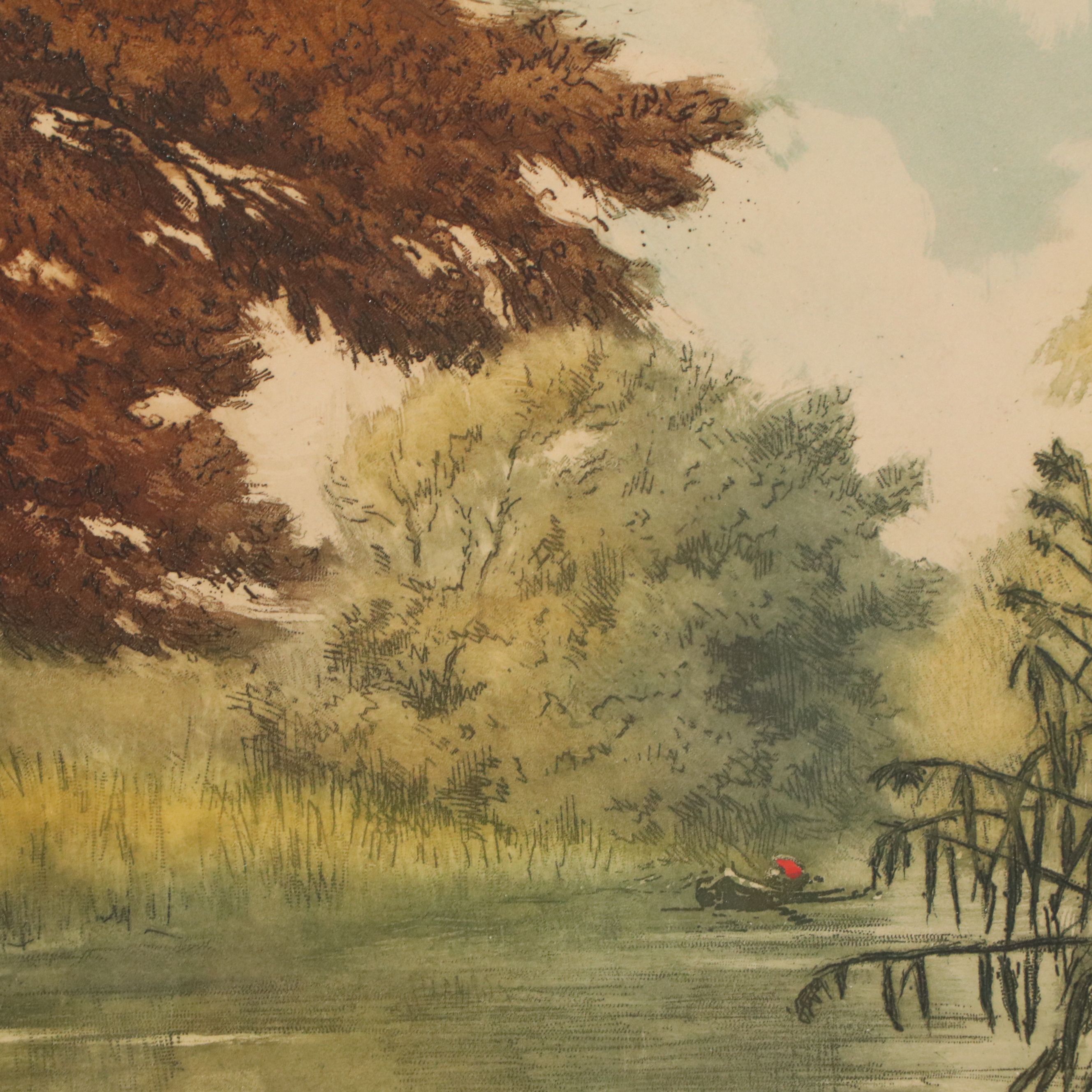 Belgian School Engraving à la Poupée "Solitude," Late 19th to Early 20th C.