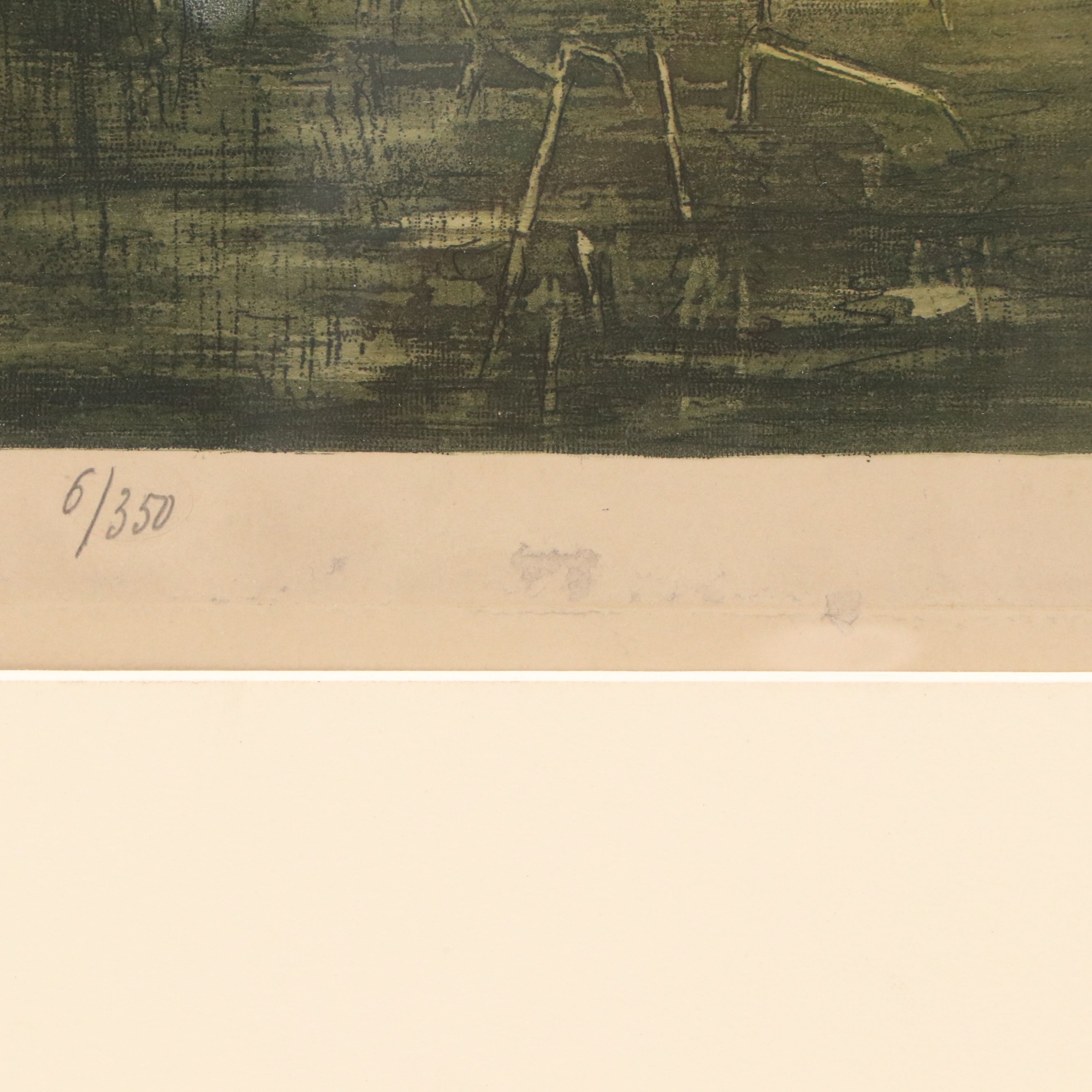 Belgian School Engraving à la Poupée "Solitude," Late 19th to Early 20th C.