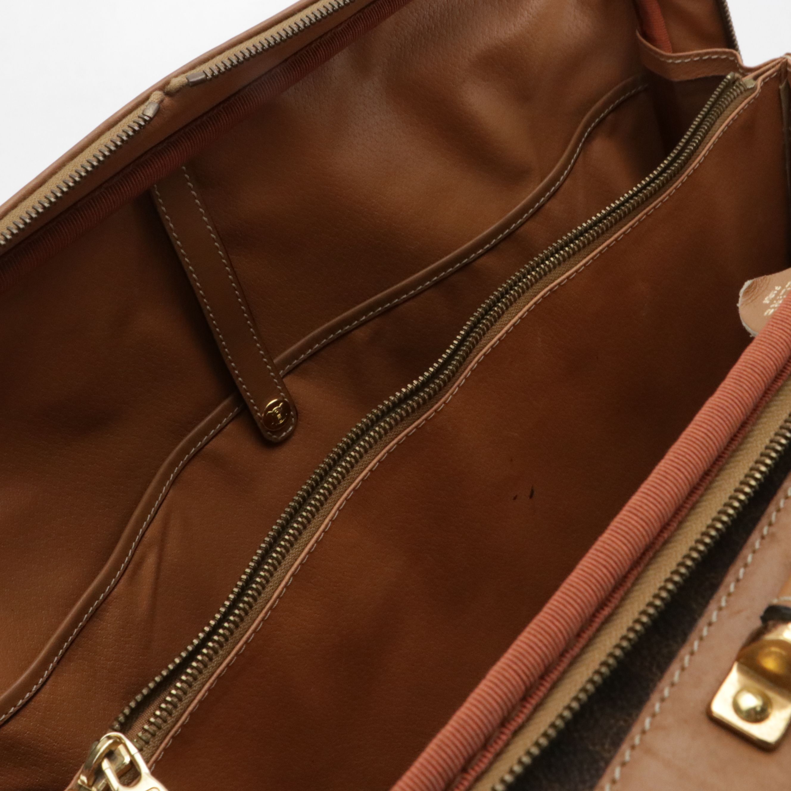 Celine Top Handle Travel Bag in Dark Brown Macadam Canvas and Leather