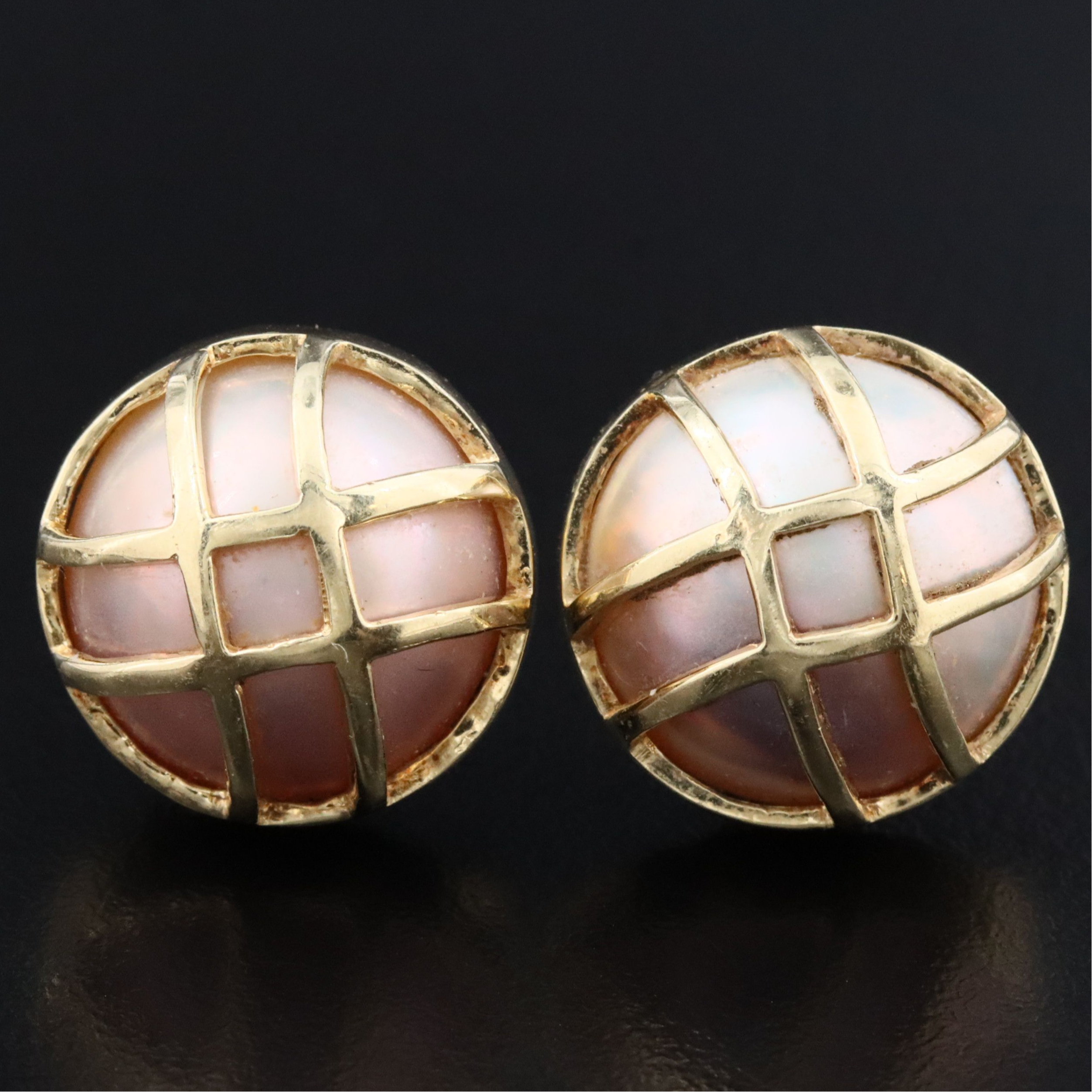 14K Mabé Pearl Earrings