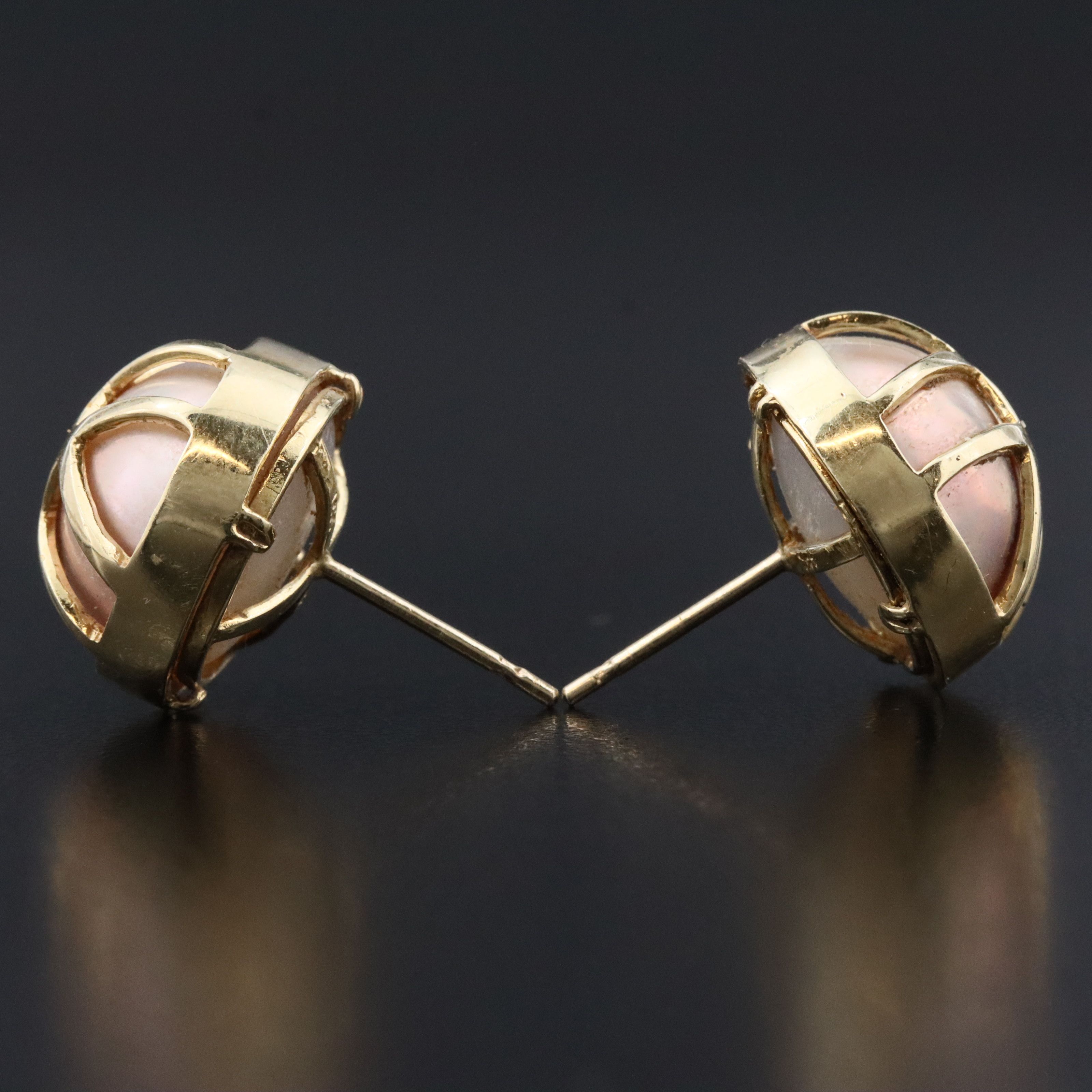 14K Mabé Pearl Earrings