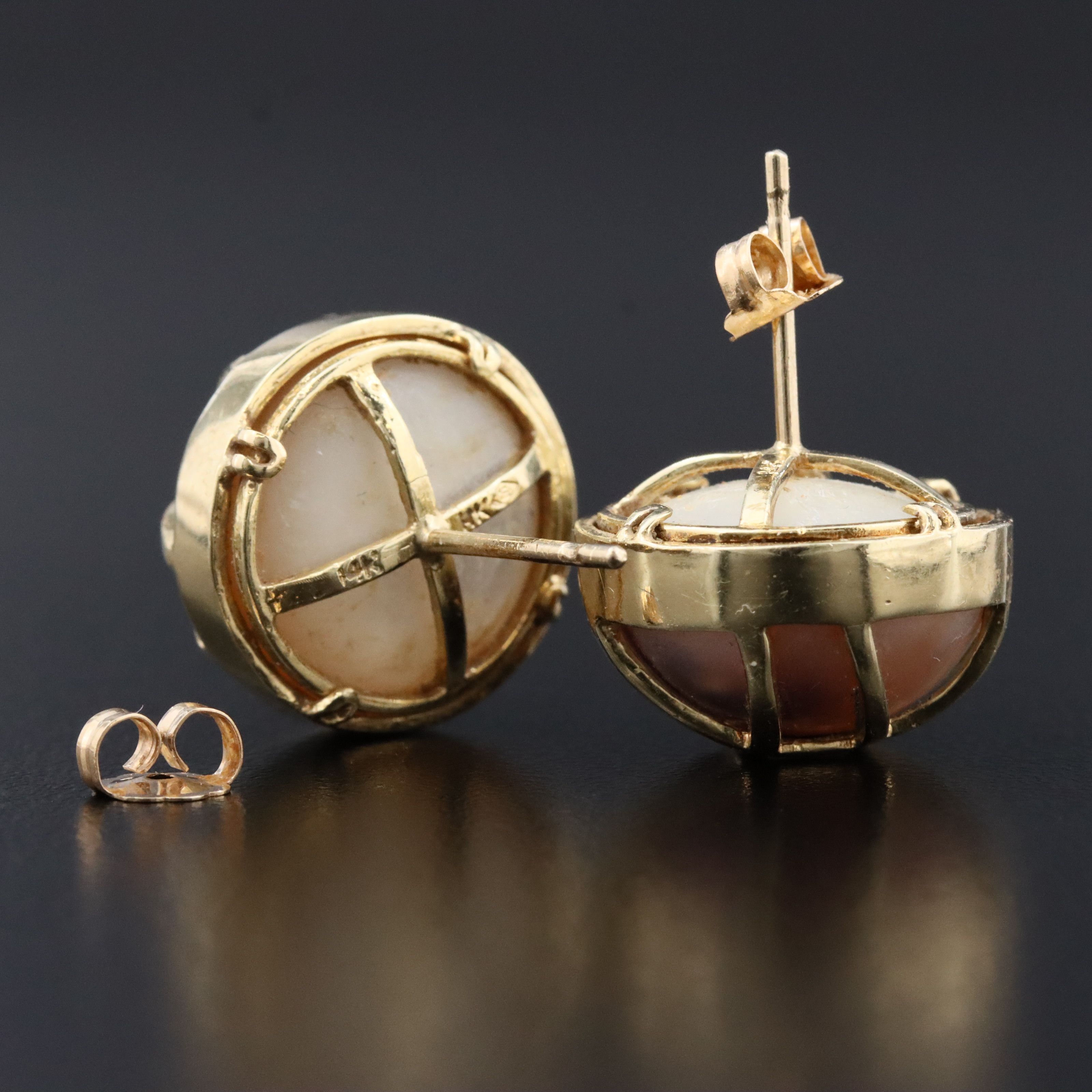 14K Mabé Pearl Earrings