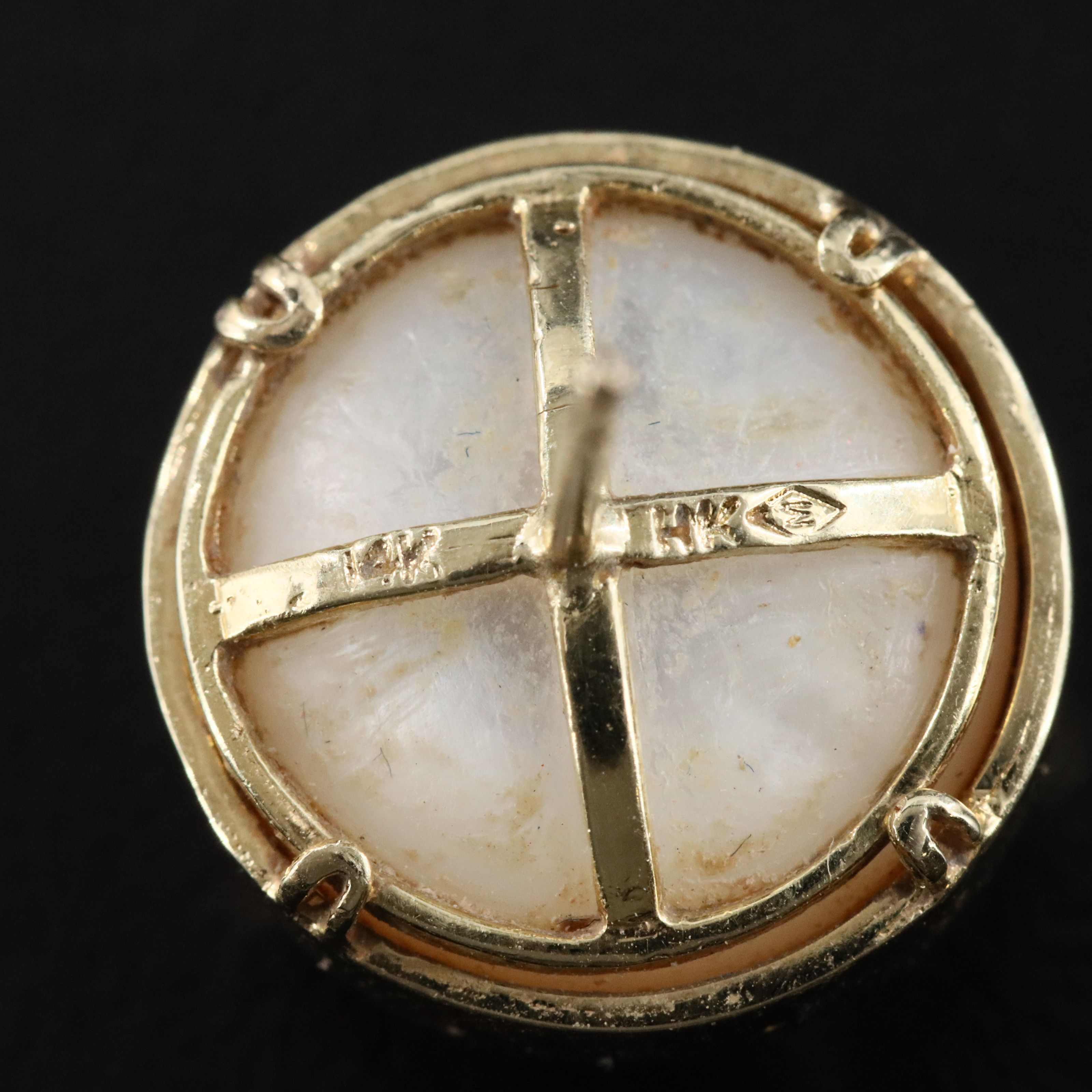 14K Mabé Pearl Earrings