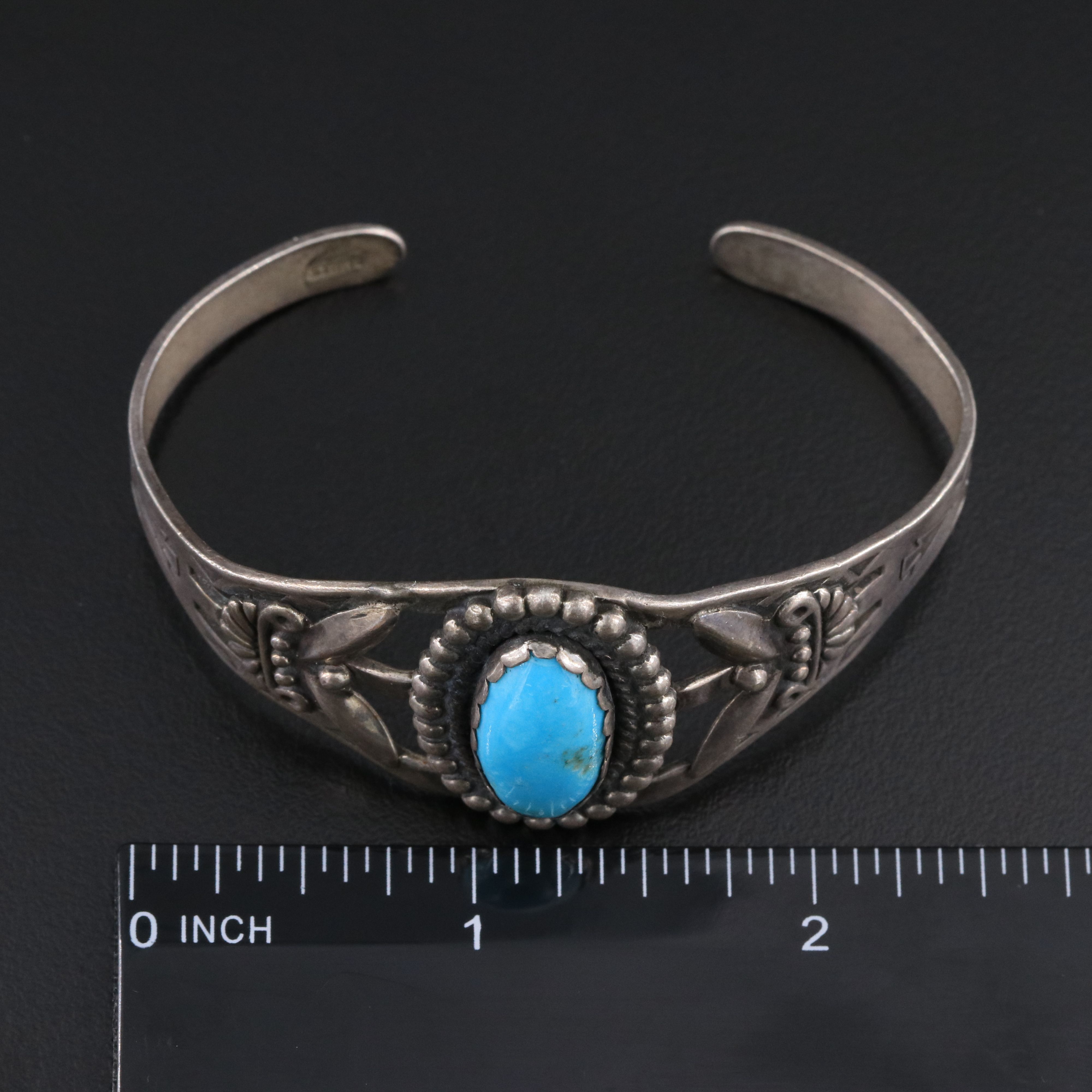 950 Silver Bracelet and Sterling Fred Harvey Style Turquoise Bracelet