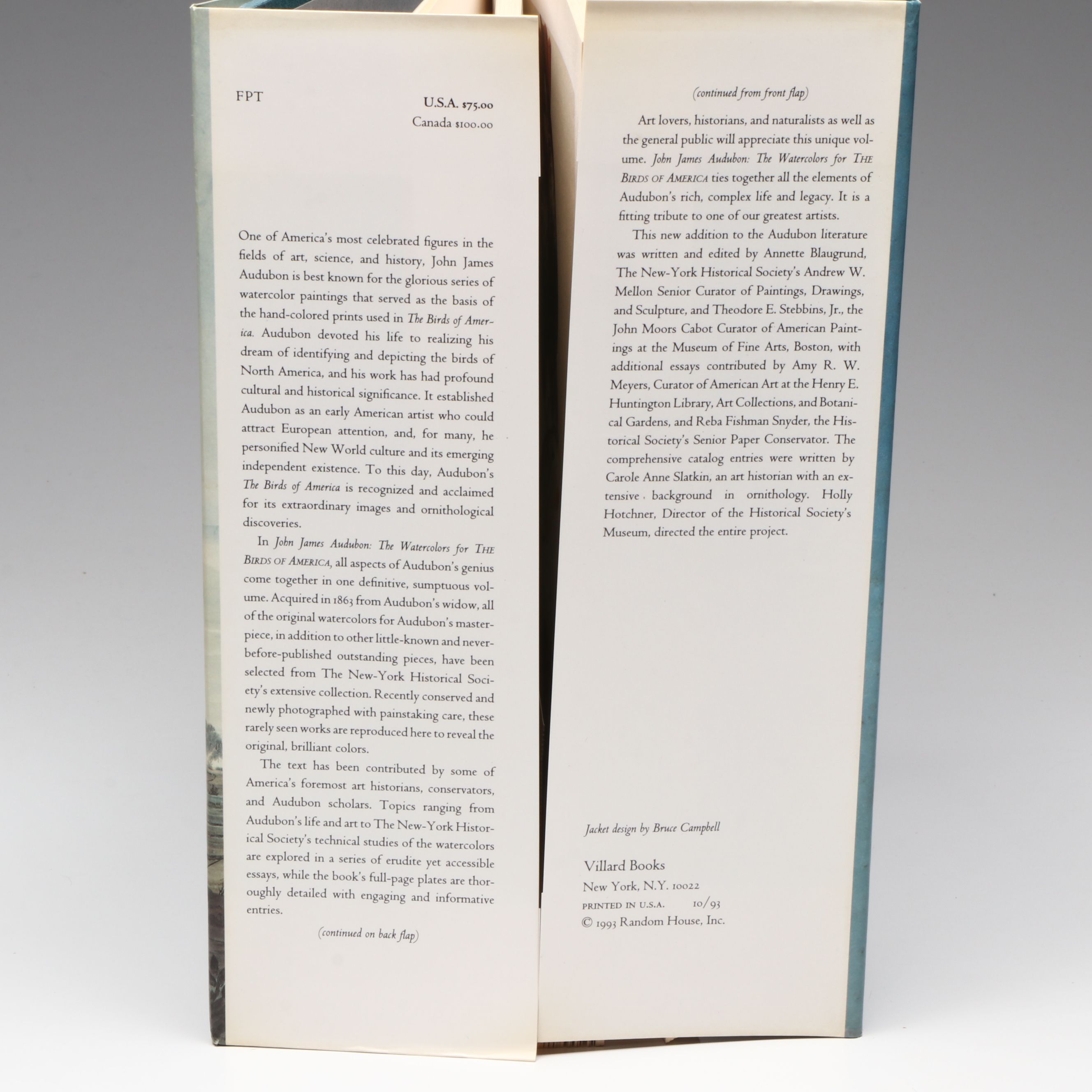 First Printing "John James Audubon: Watercolors for The Birds of America," 1993
