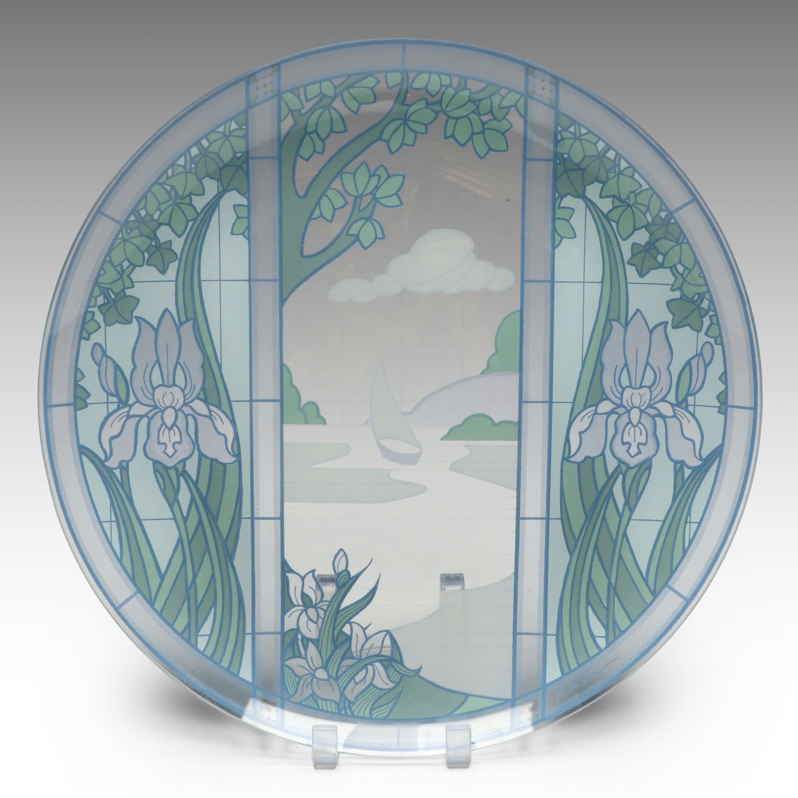 Pilgrim Art Nouveau Style "Silhouette Server" Glass Platter