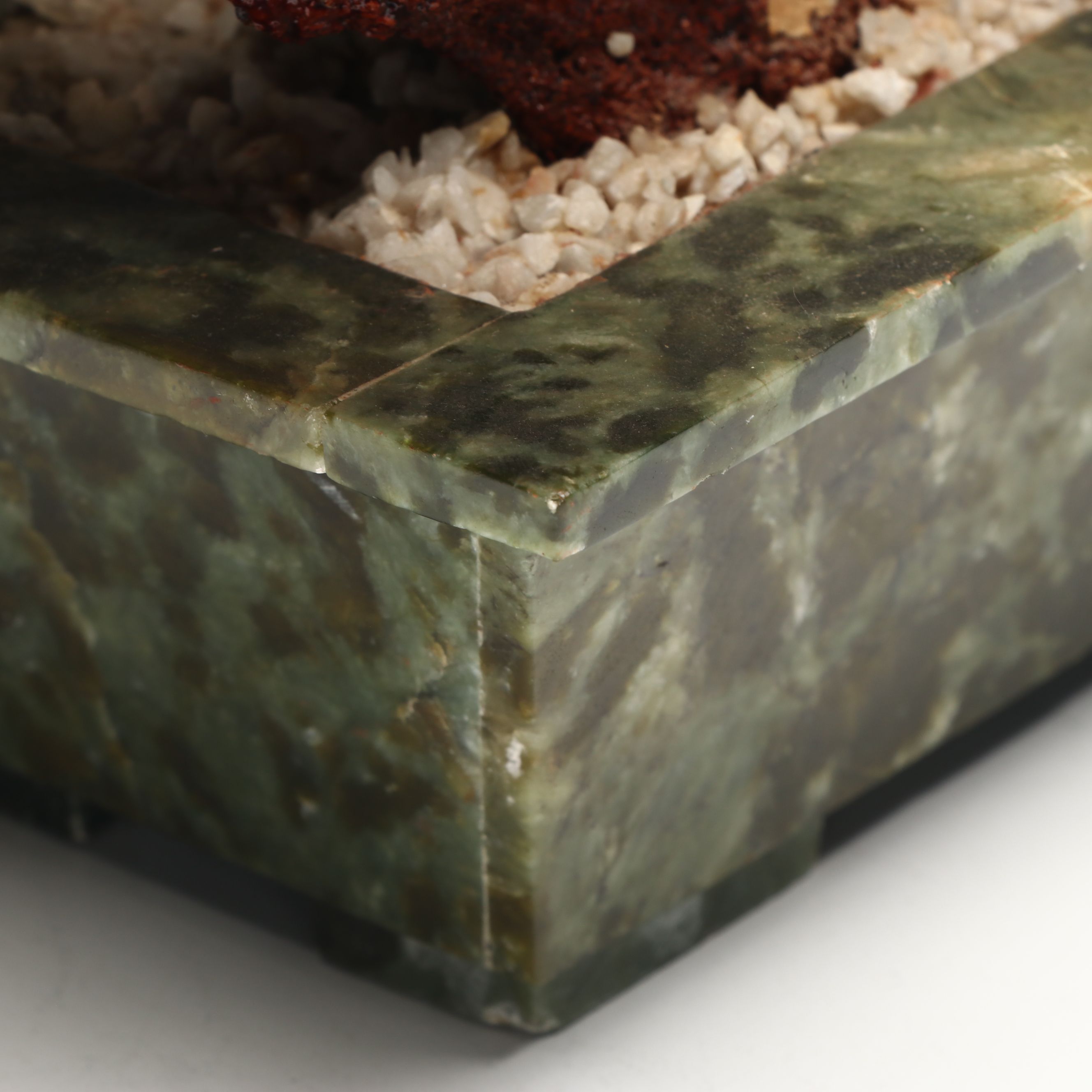 Chinese Glass and Stone Fruiting Peach Tree, Mid to Late 20th Century