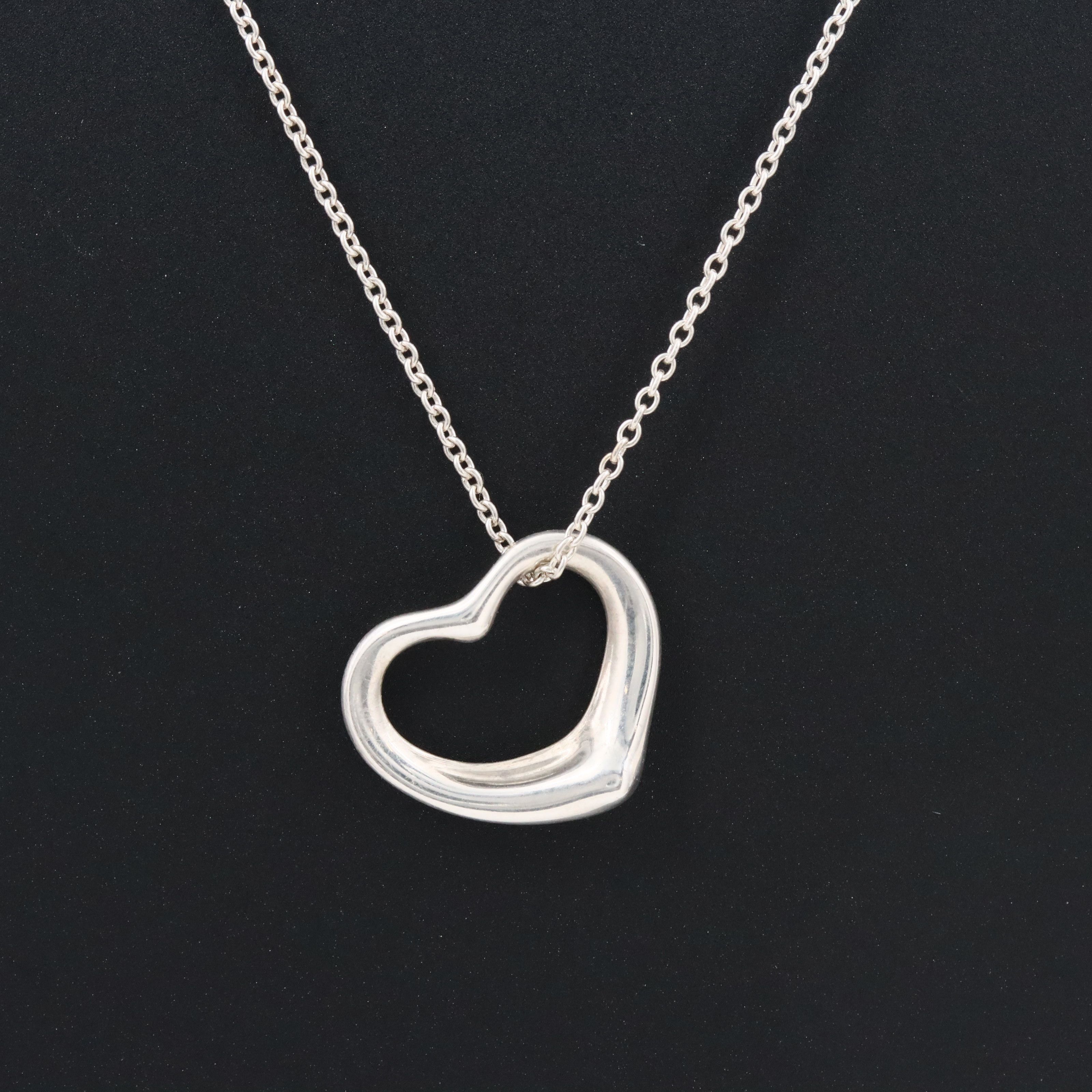 Elsa Peretti for Tiffany & Co. Sterling Open Heart Pendant Necklace
