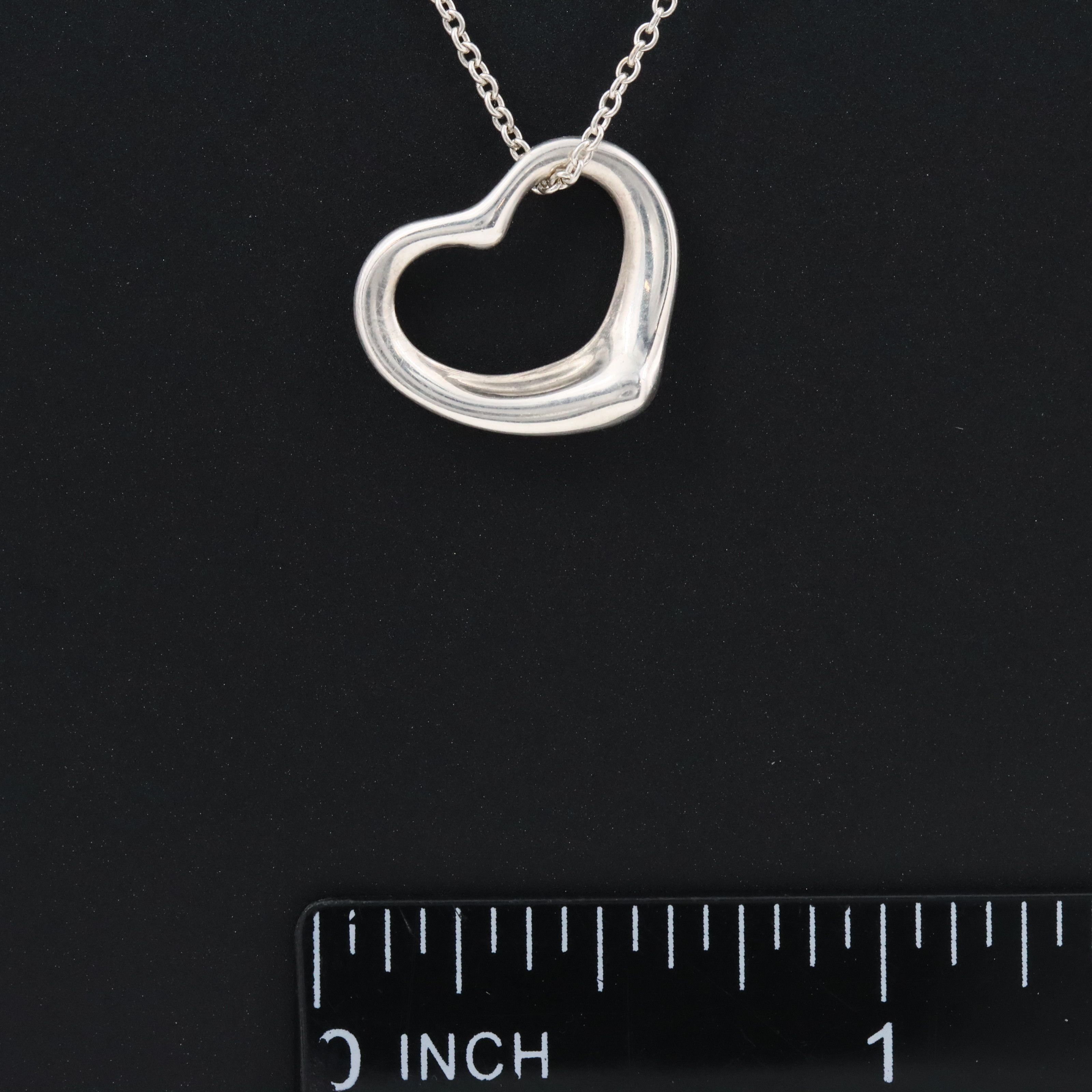 Elsa Peretti for Tiffany & Co. Sterling Open Heart Pendant Necklace