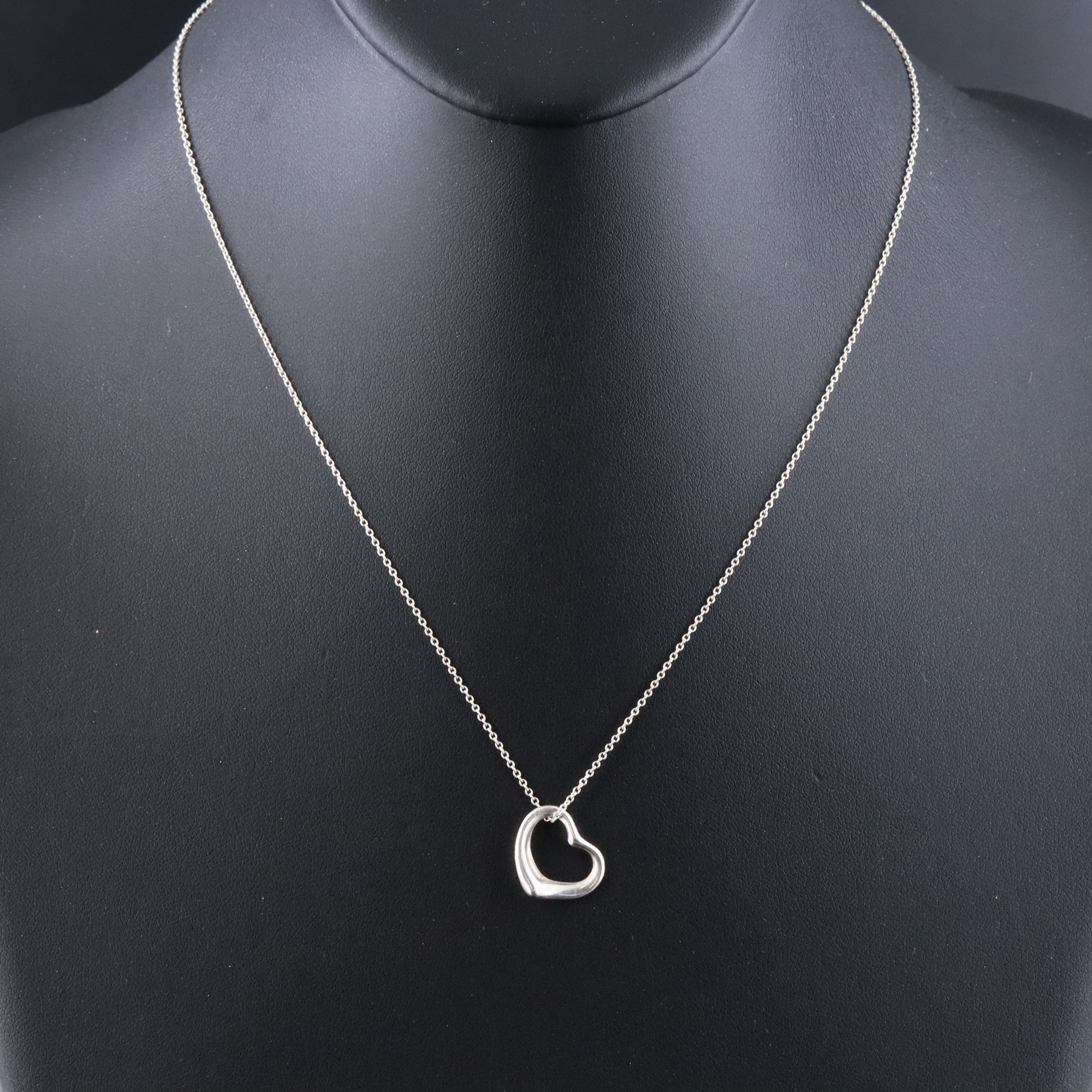 Elsa Peretti for Tiffany & Co. Sterling Open Heart Pendant Necklace