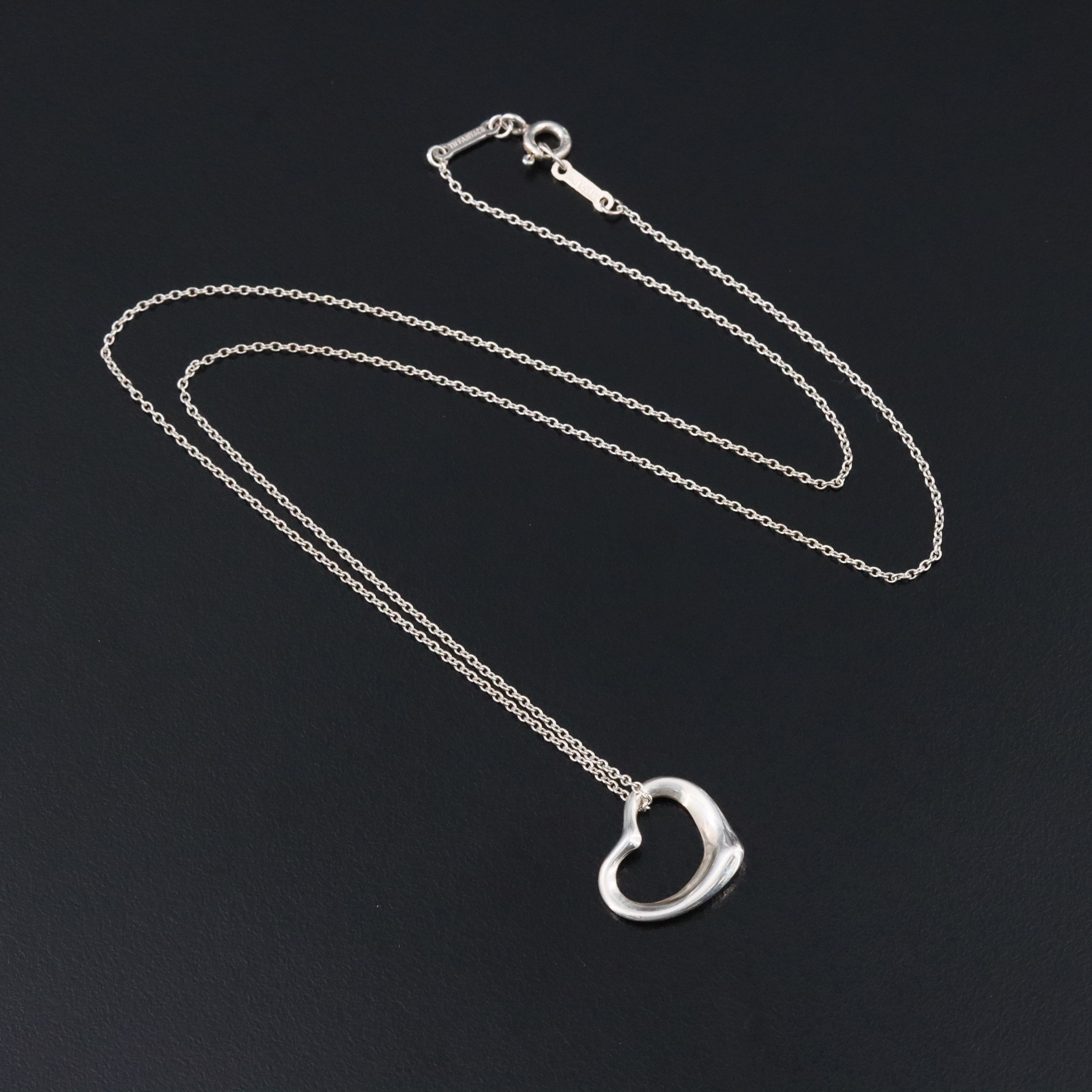 Elsa Peretti for Tiffany & Co. Sterling Open Heart Pendant Necklace