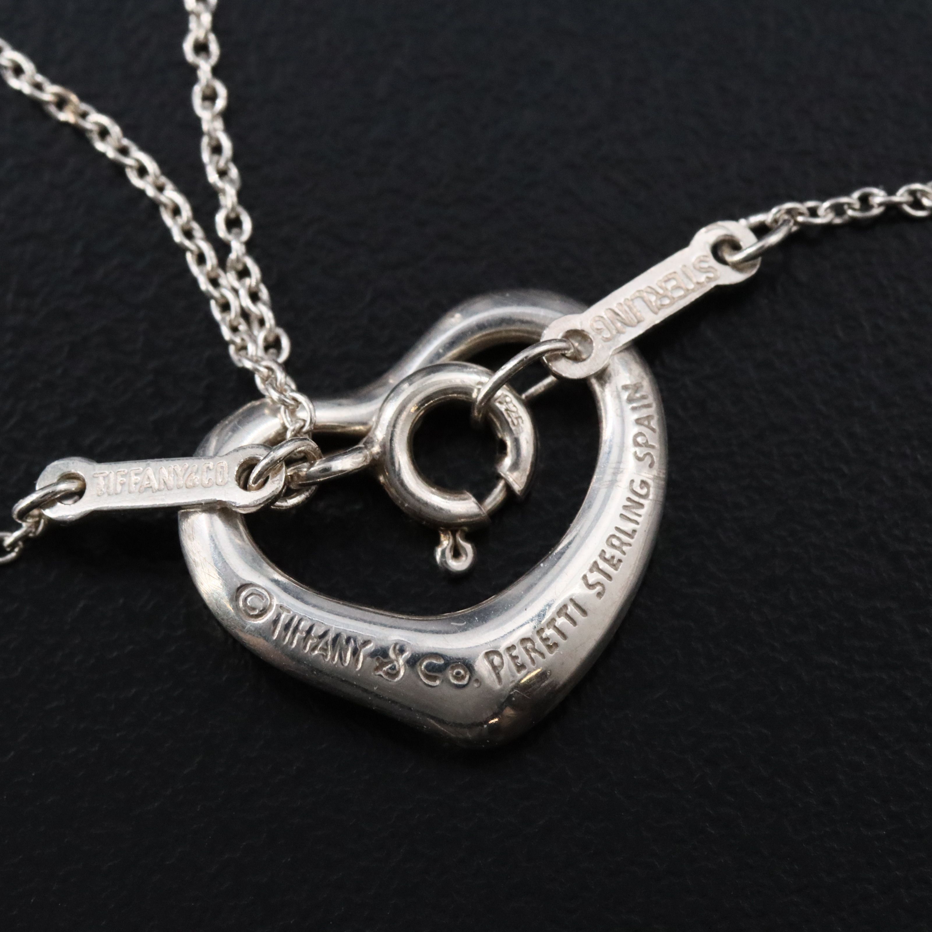 Elsa Peretti for Tiffany & Co. Sterling Open Heart Pendant Necklace