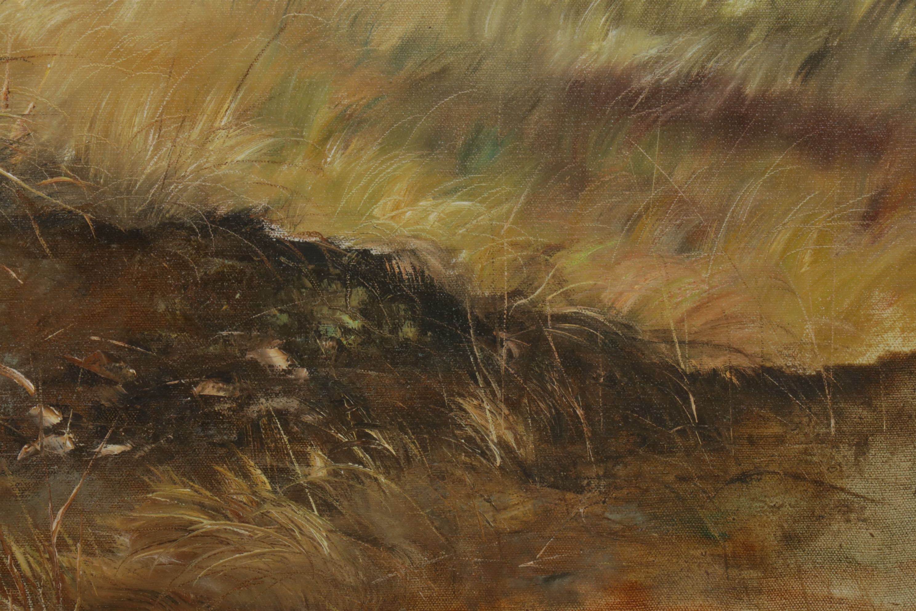 Ernestine Bucking Portrait Oil Painting of Child in a Marshy Field, 1974