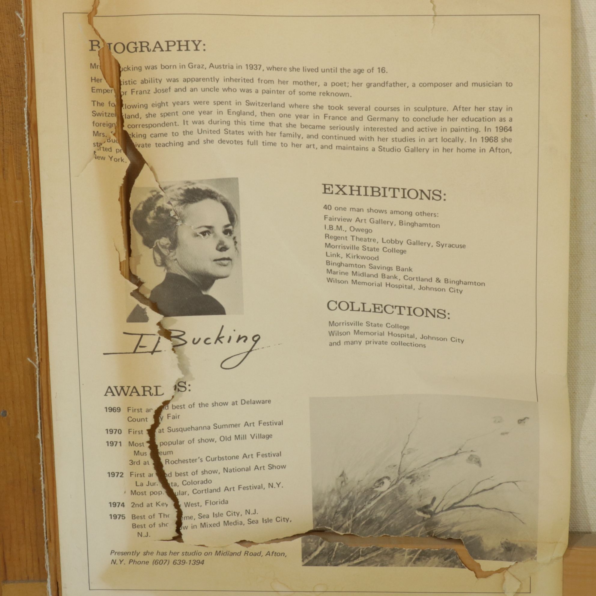 Ernestine Bucking Portrait Oil Painting of Child in a Marshy Field, 1974