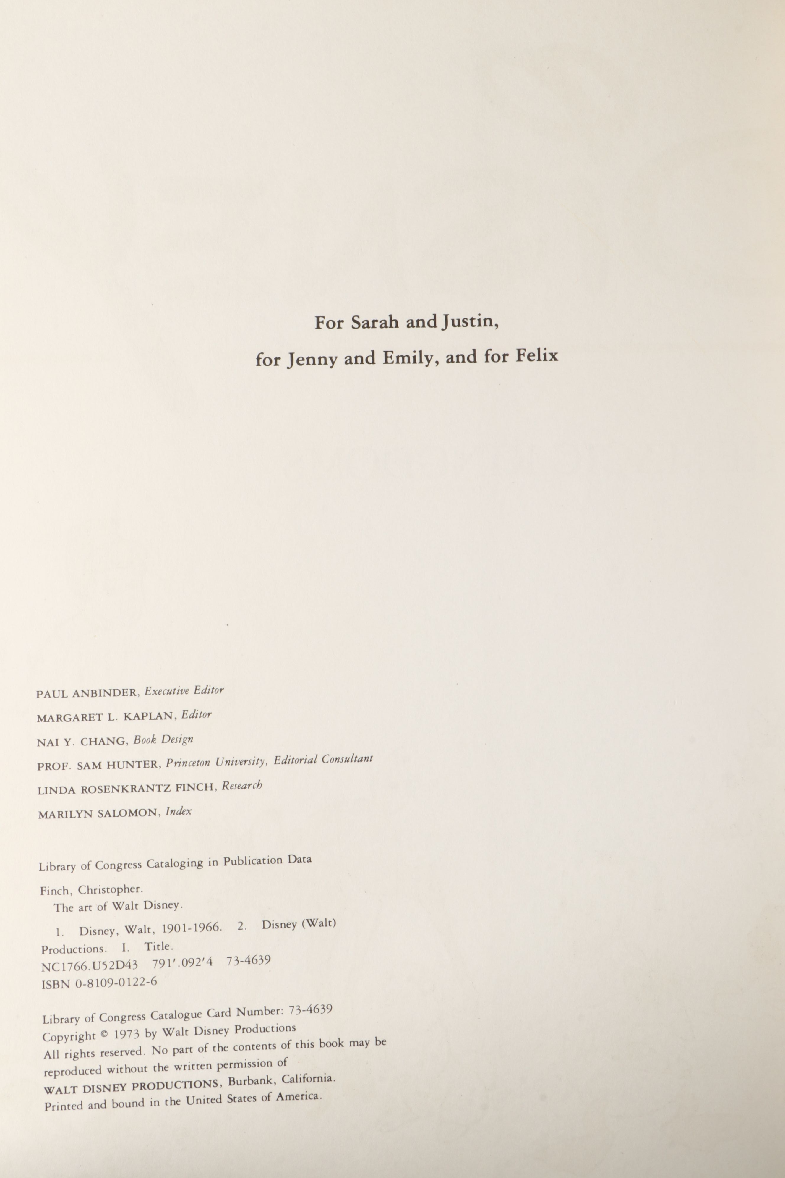 First Edition "The Art of Walt Disney" by Christopher Finch, 1973