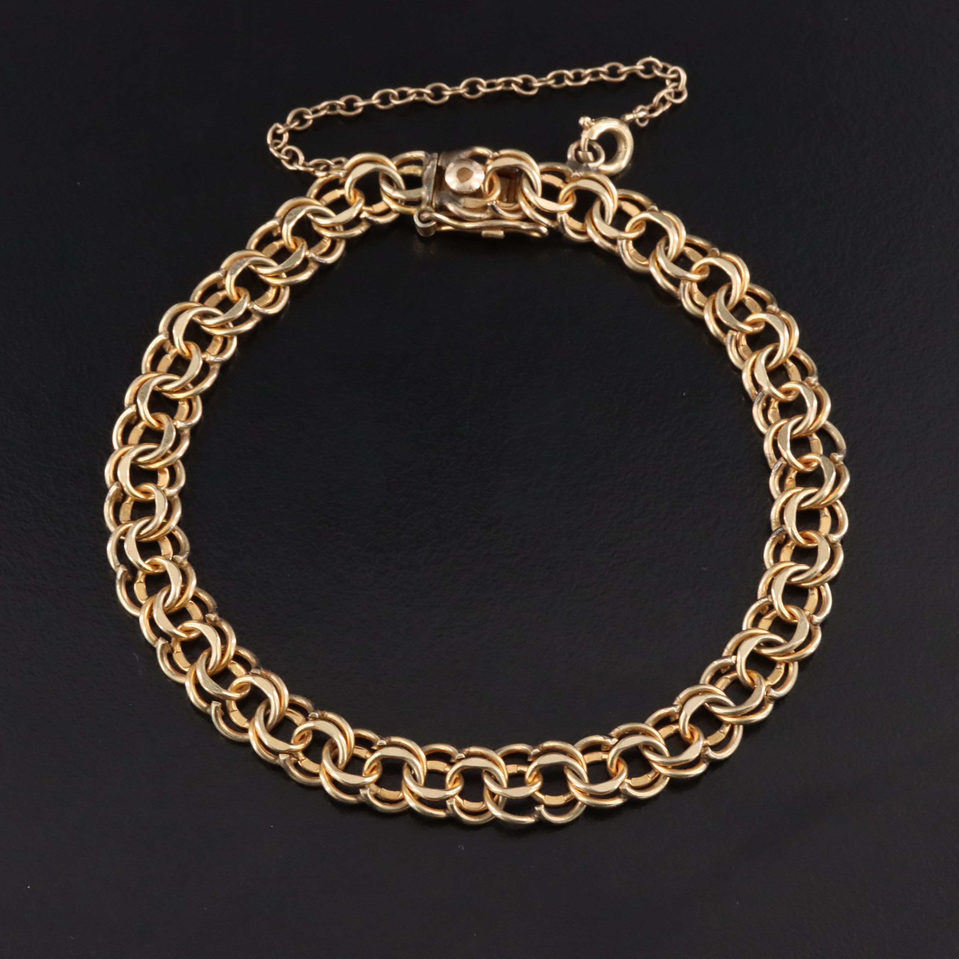 Vintage Gold-Filled Double Link Curb Chain Bracelet