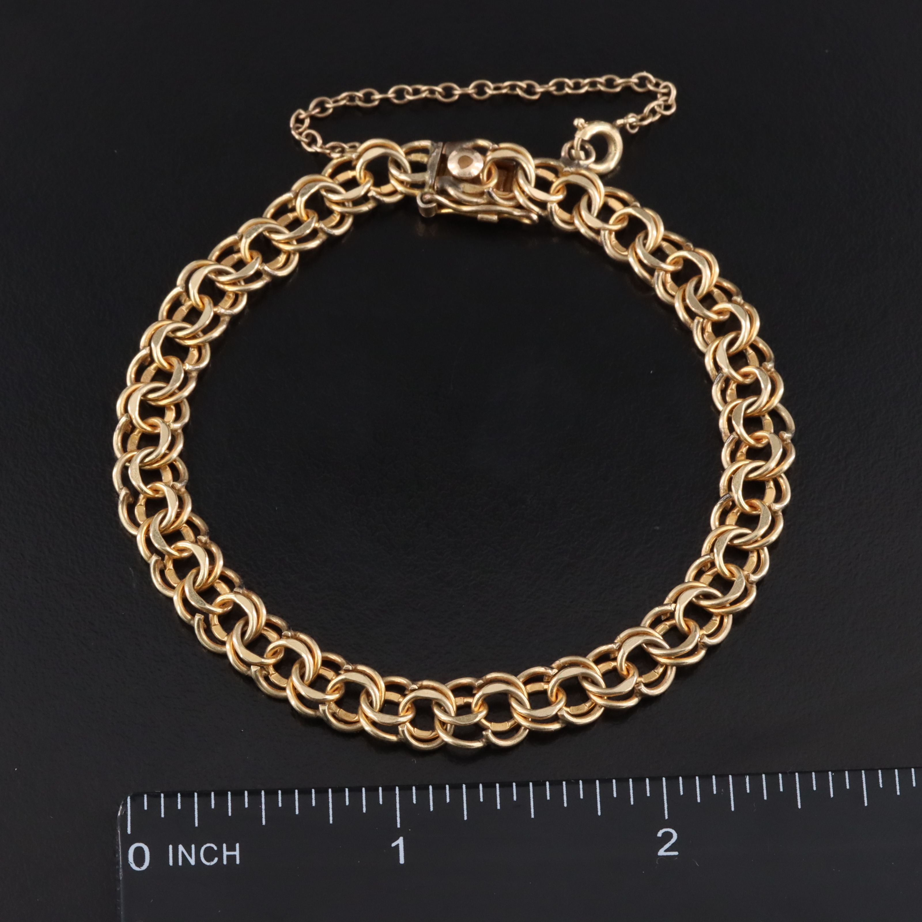Vintage Gold-Filled Double Link Curb Chain Bracelet