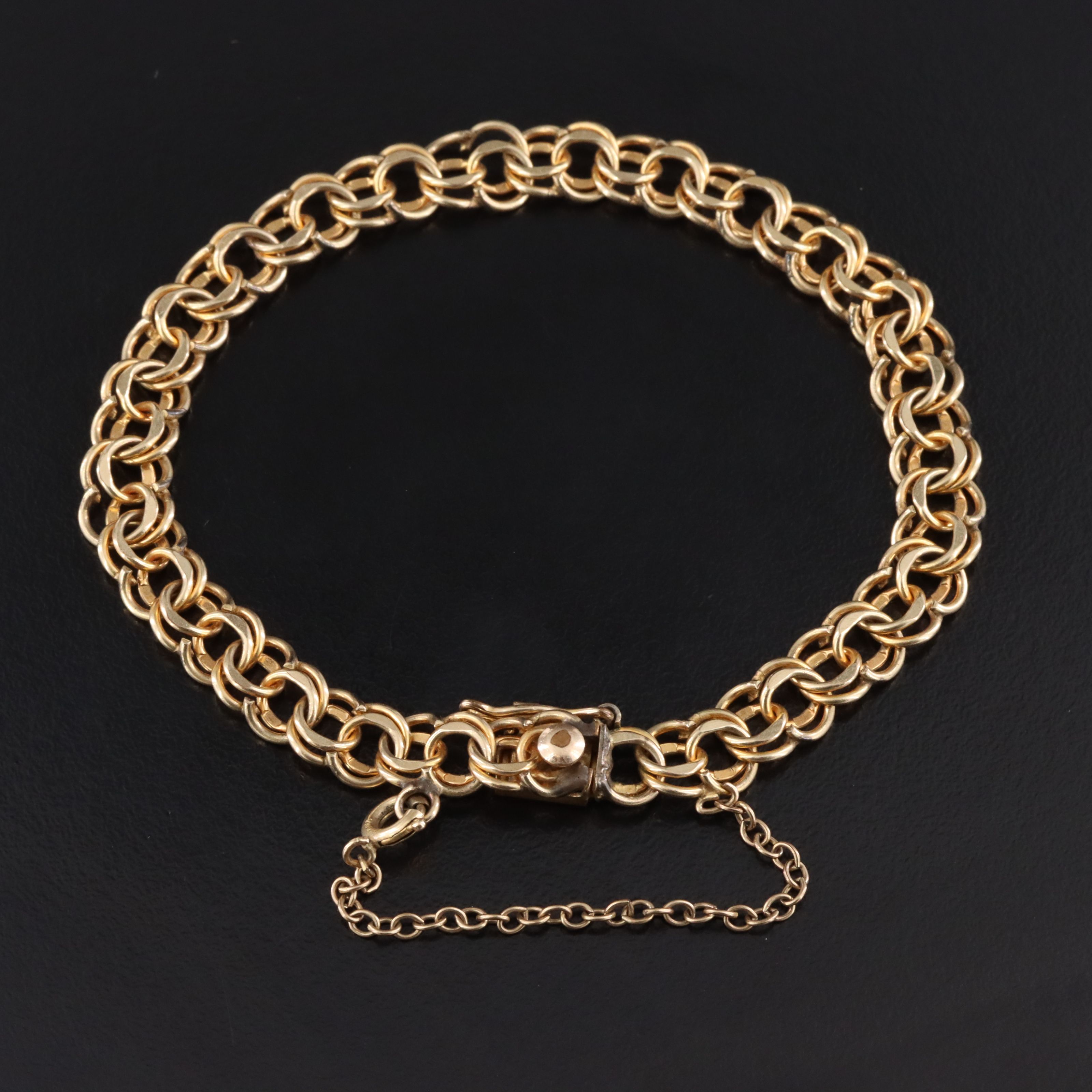Vintage Gold-Filled Double Link Curb Chain Bracelet