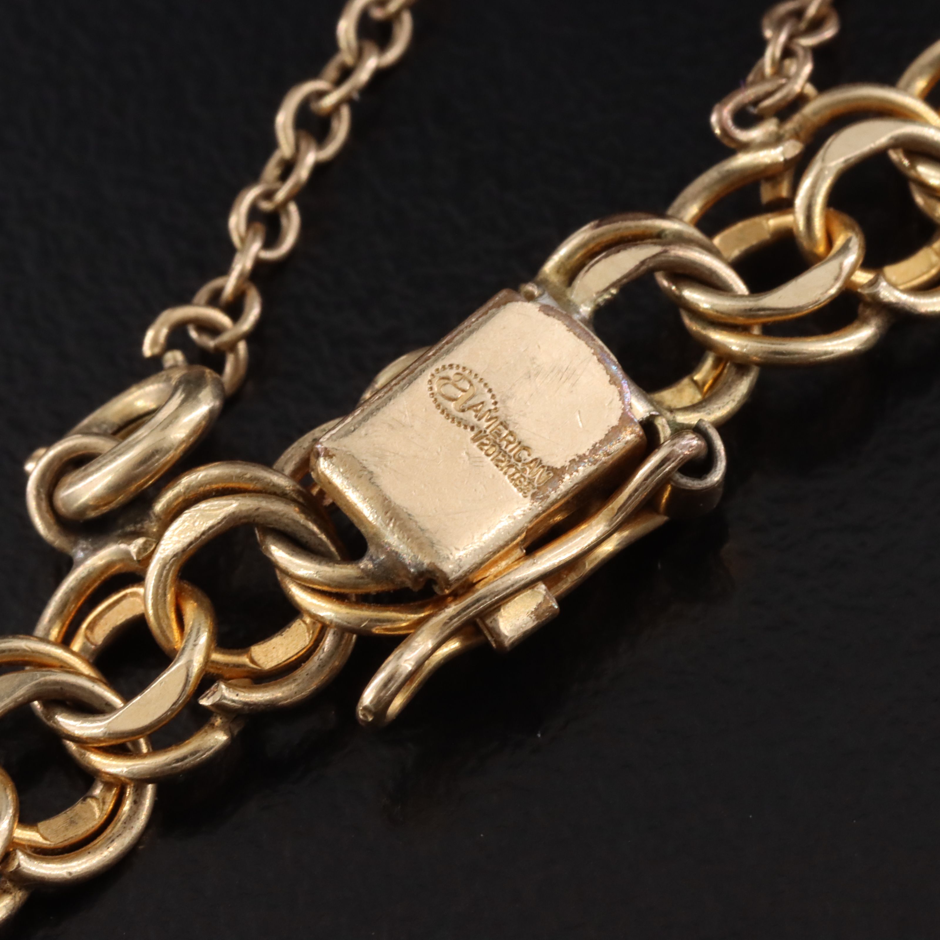 Vintage Gold-Filled Double Link Curb Chain Bracelet