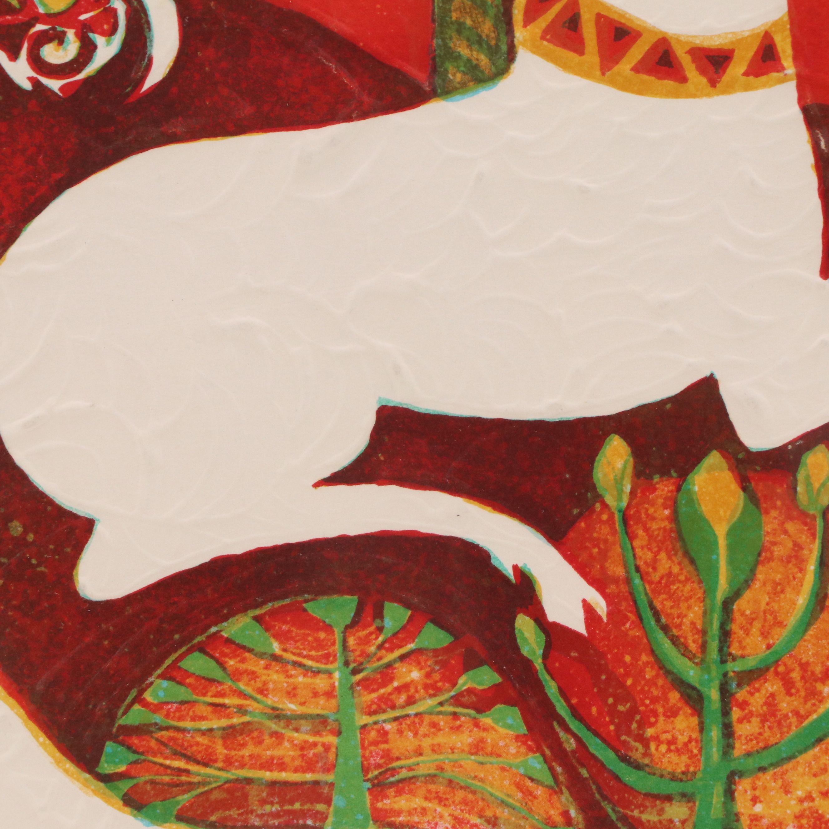 Judith Bledsoe Embossed Lithograph "Unicorn Tapestry," 1981