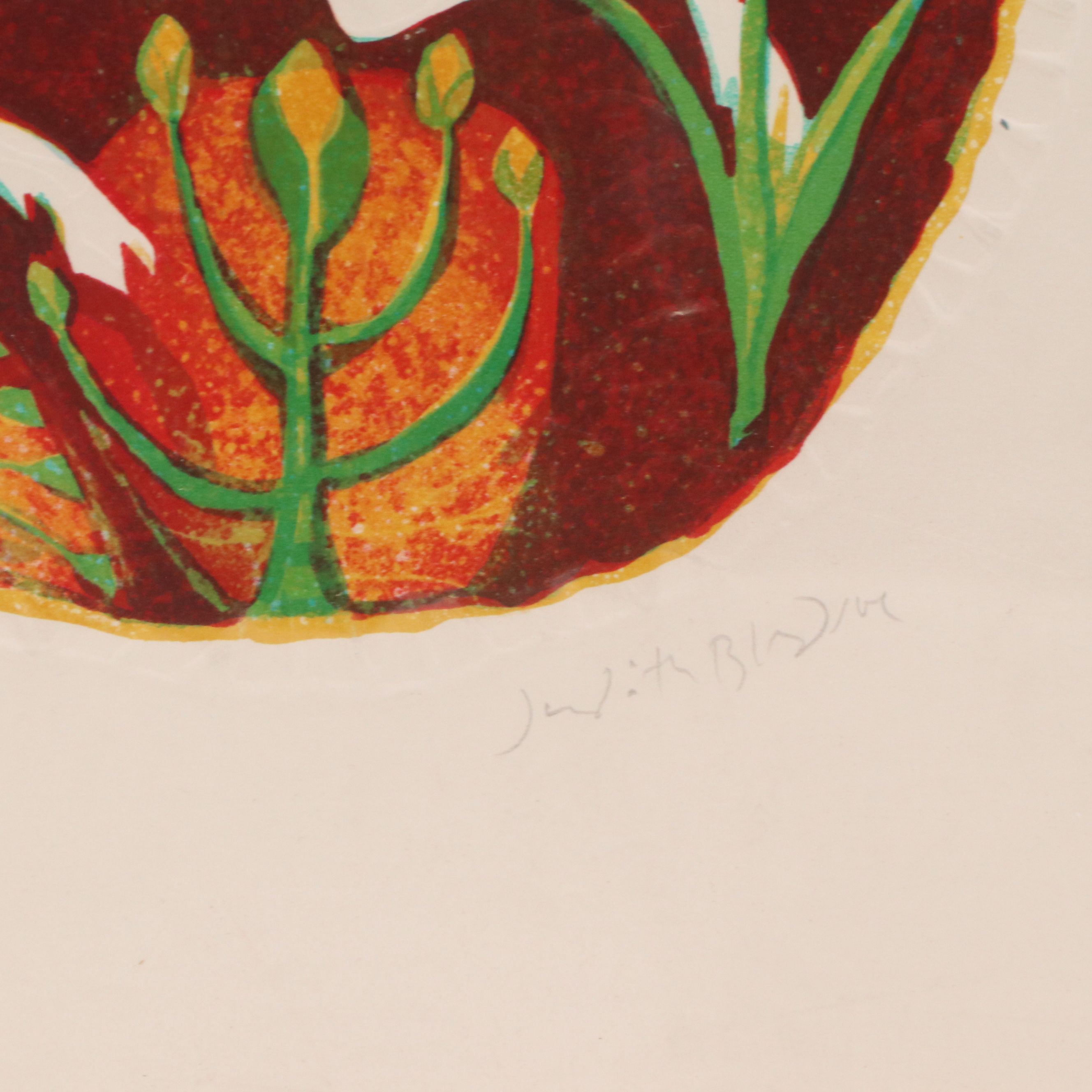 Judith Bledsoe Embossed Lithograph "Unicorn Tapestry," 1981