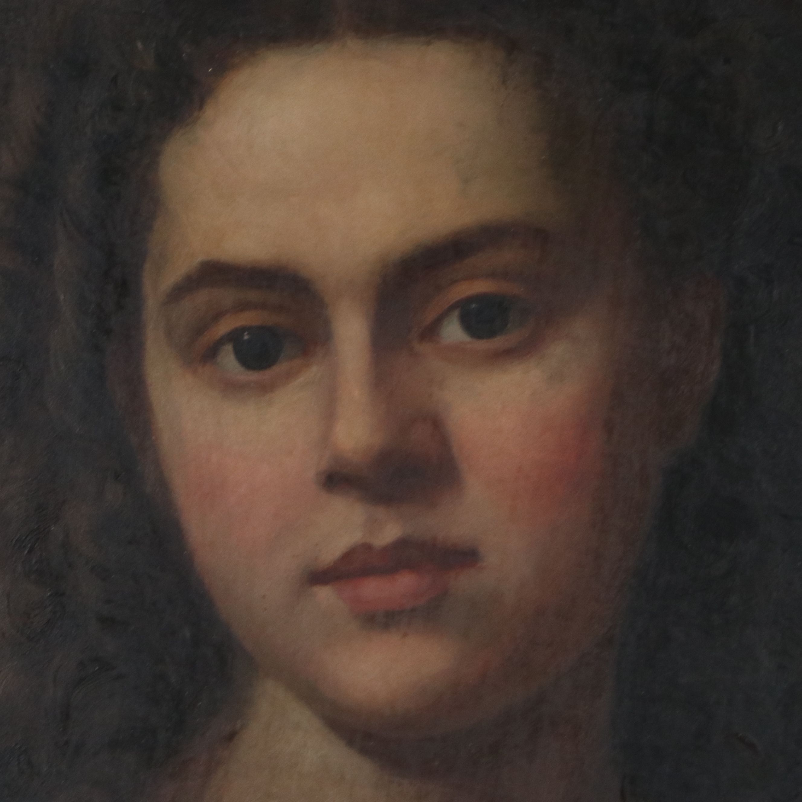 Portrait Oil Painting of Woman, 19th Century