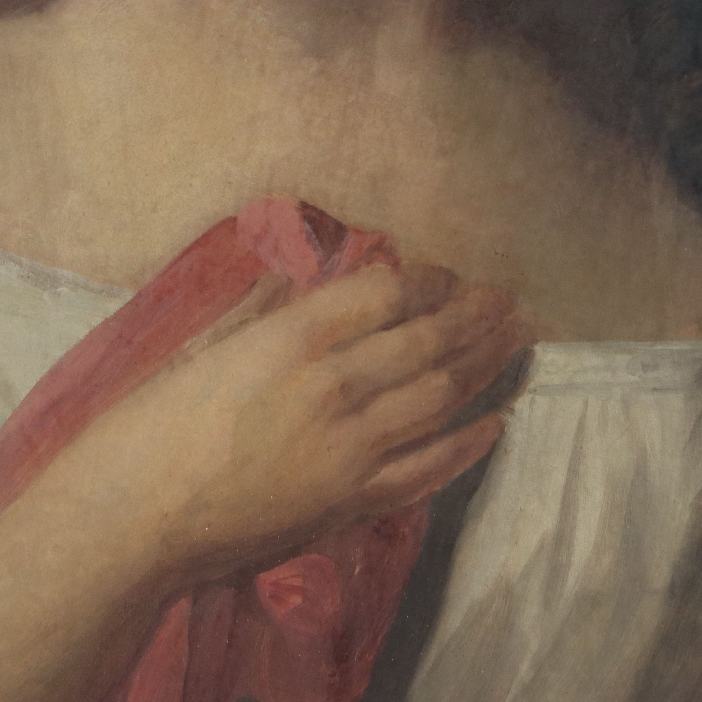 Portrait Oil Painting of Woman, 19th Century