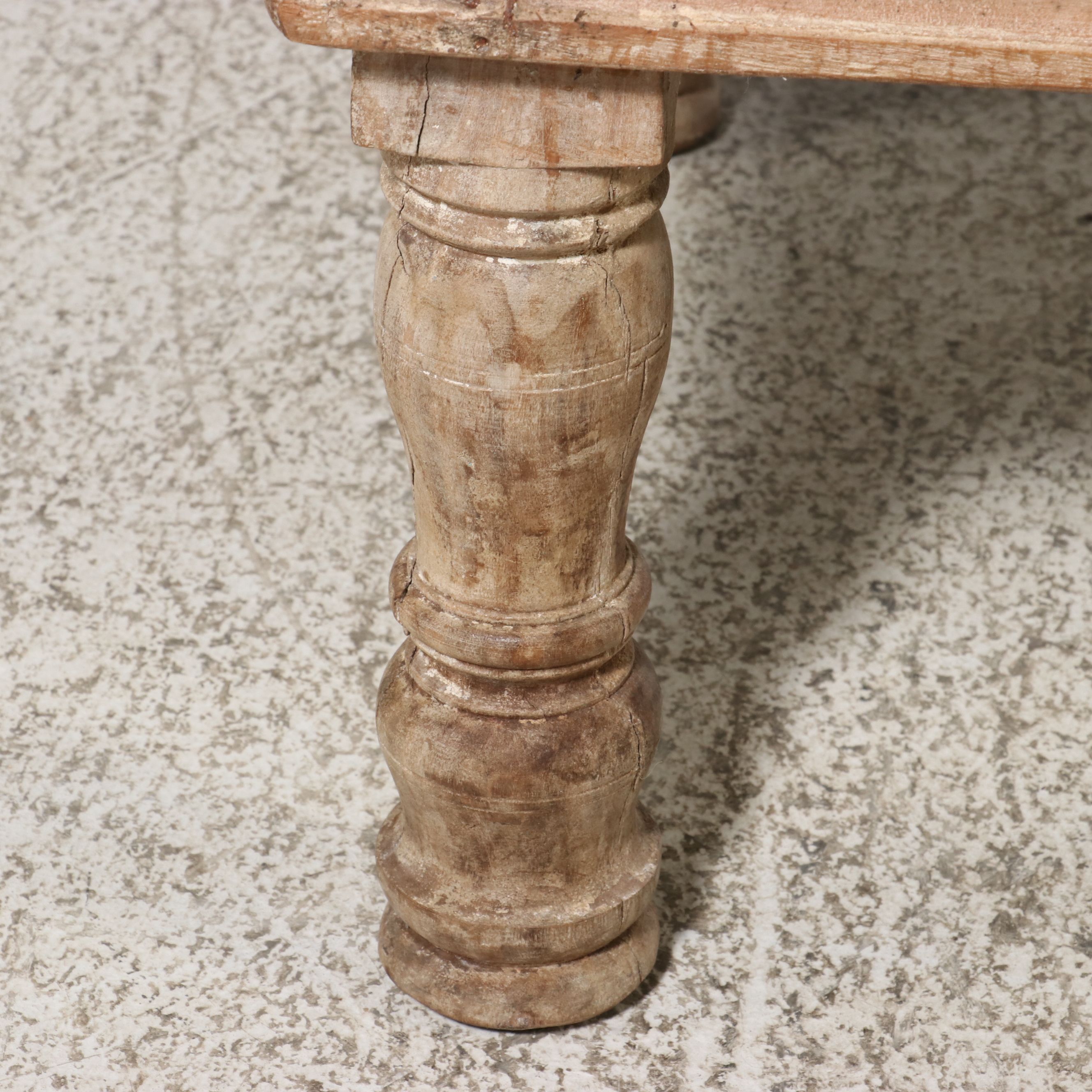 Indian Painted and Carved Wood Coffee Table