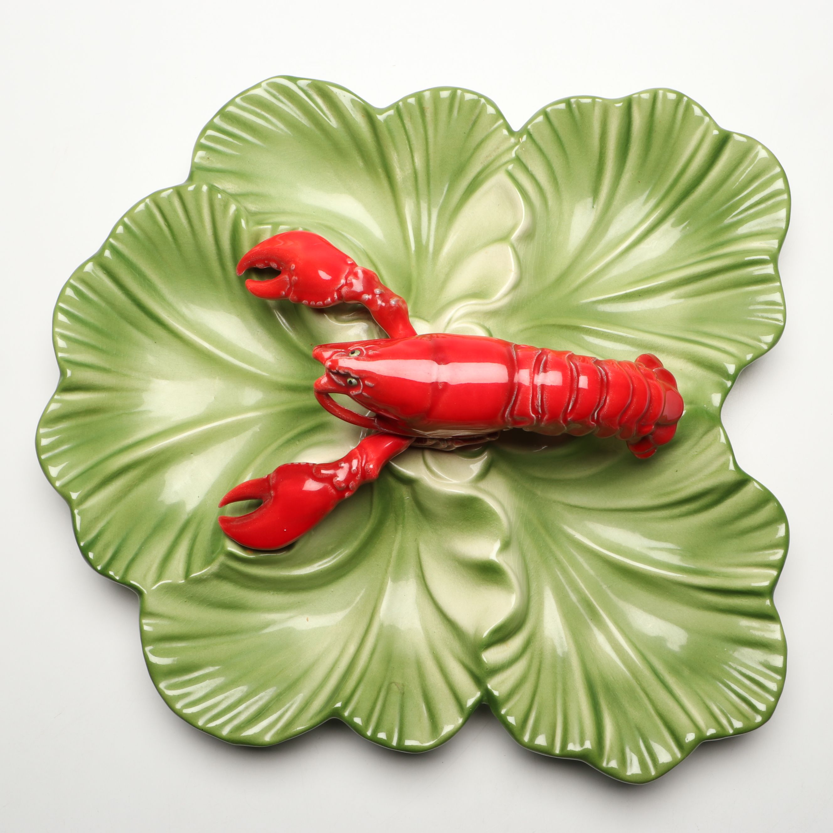 European Style Ceramic Lobster Dish, 20th Century