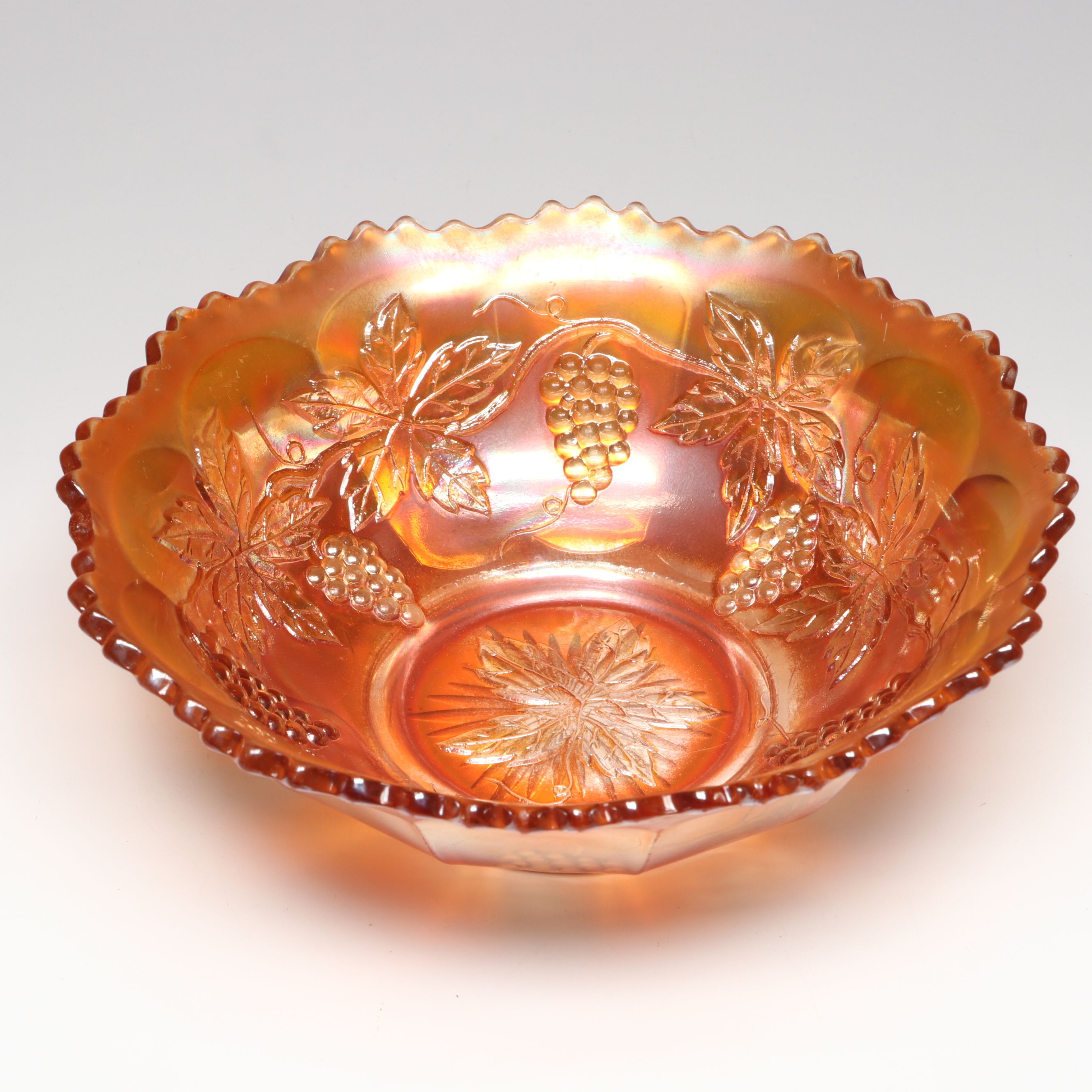"Grape and Cable,"  "Fanciful" and More Marigold Carnival Glass Bowls