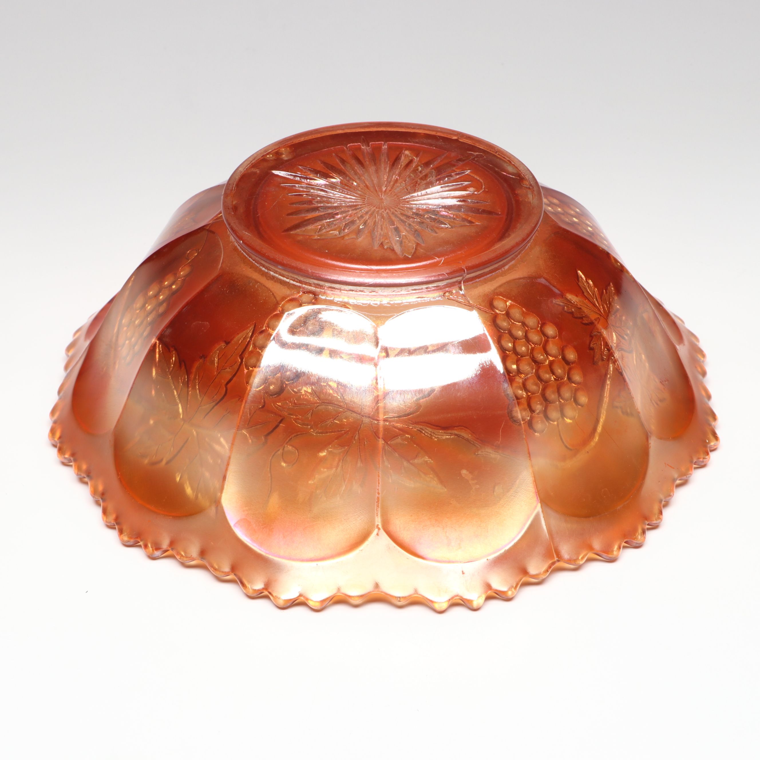 "Grape and Cable,"  "Fanciful" and More Marigold Carnival Glass Bowls