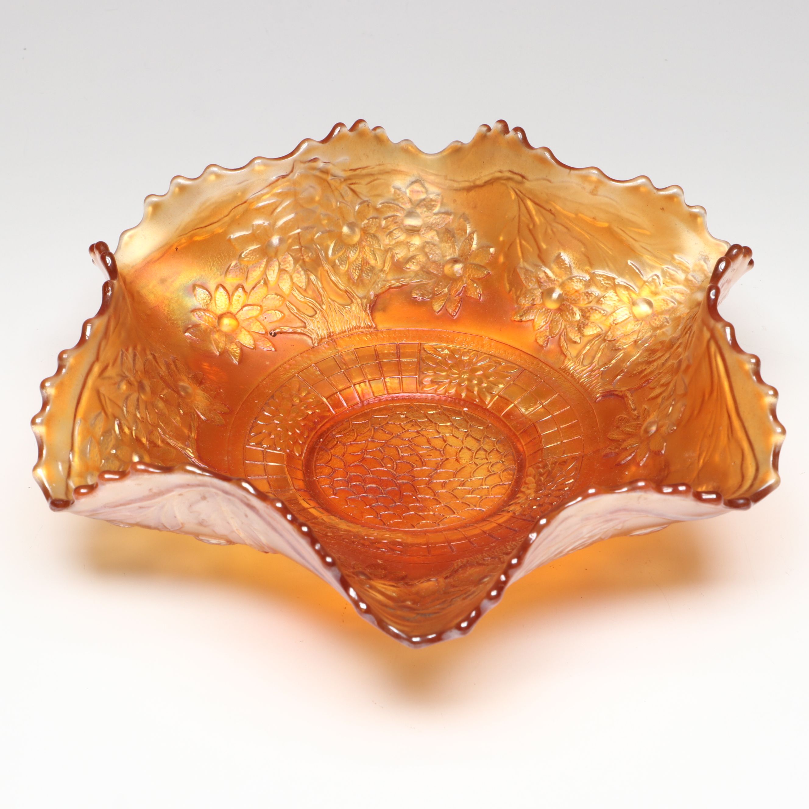 "Grape and Cable,"  "Fanciful" and More Marigold Carnival Glass Bowls