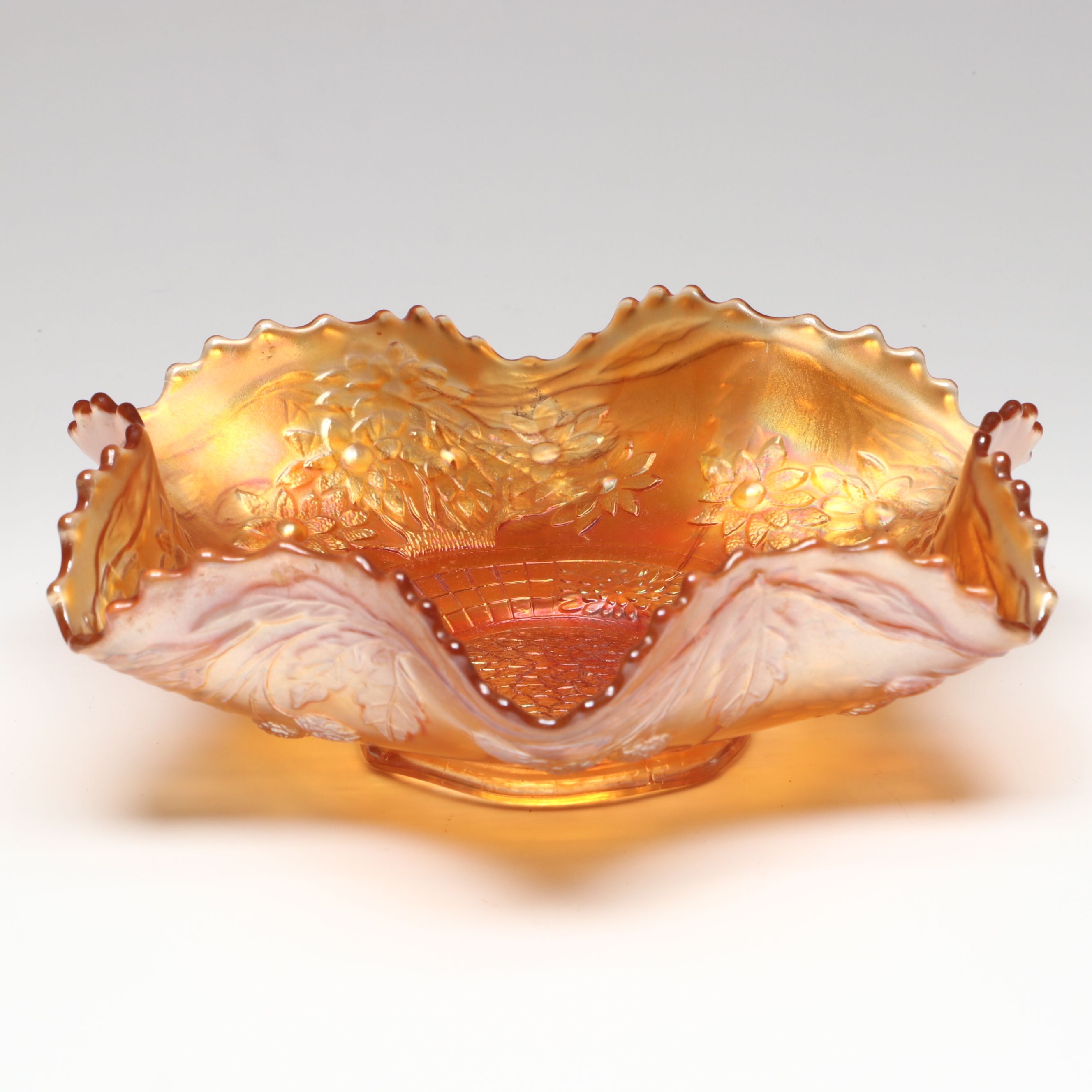 "Grape and Cable,"  "Fanciful" and More Marigold Carnival Glass Bowls