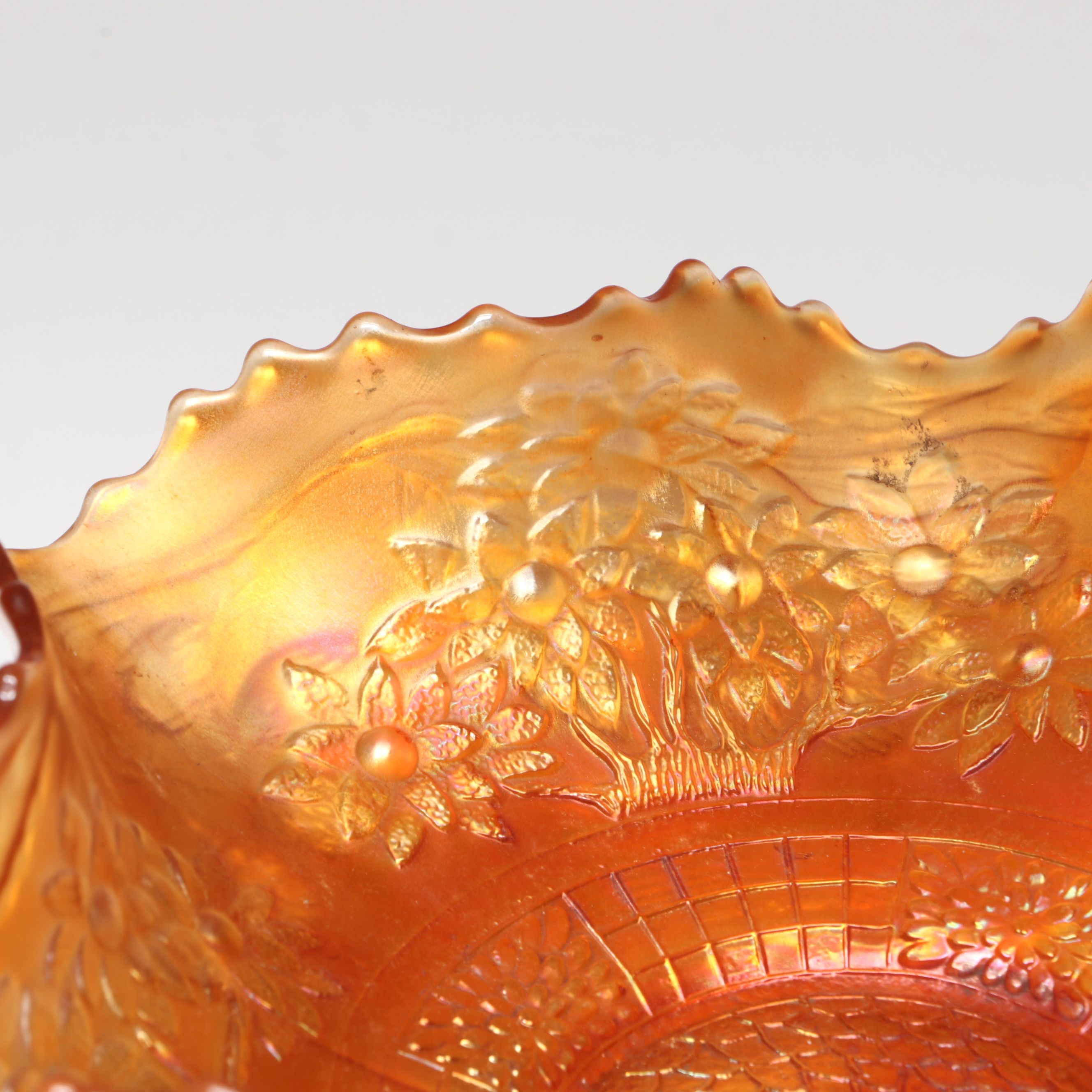 "Grape and Cable,"  "Fanciful" and More Marigold Carnival Glass Bowls
