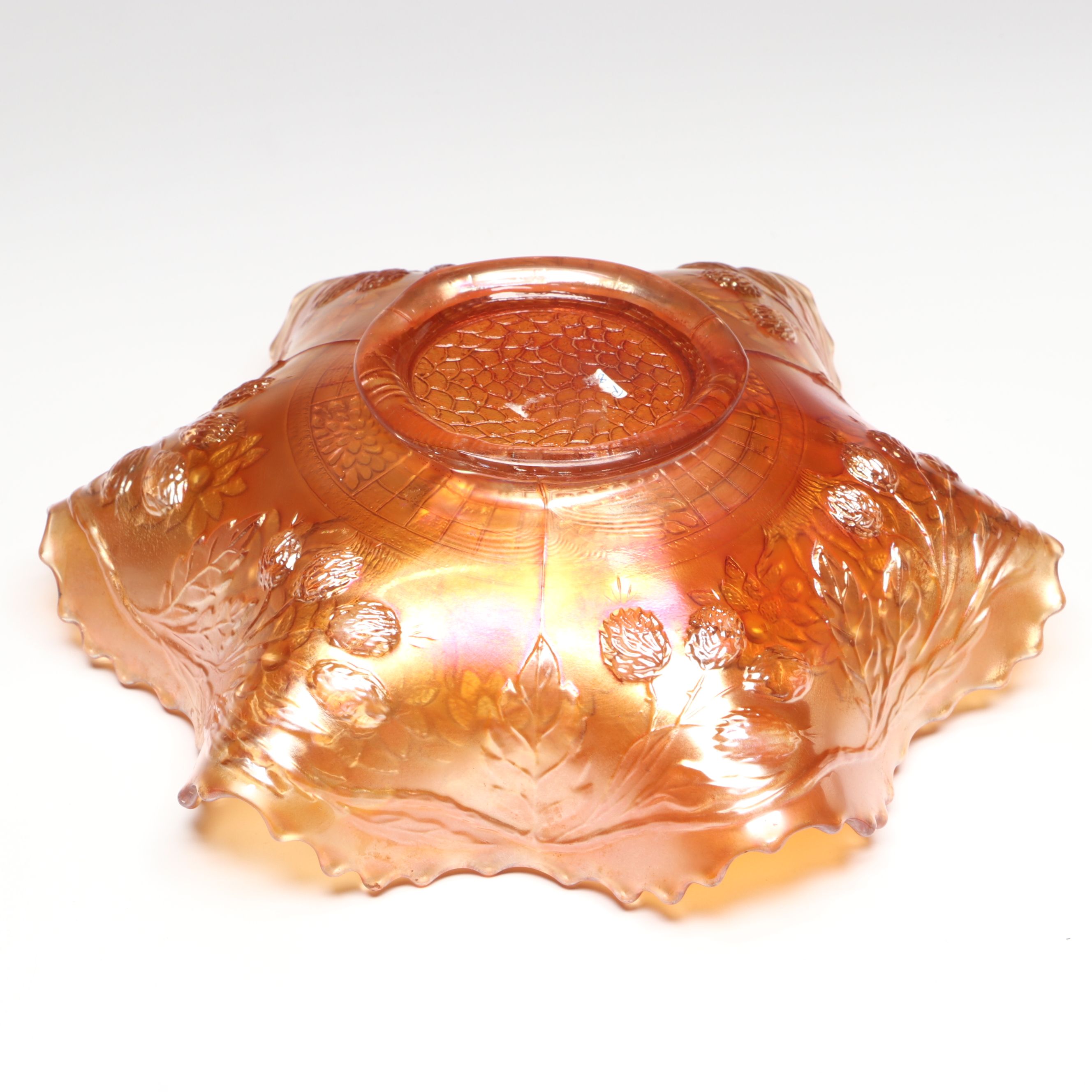 "Grape and Cable,"  "Fanciful" and More Marigold Carnival Glass Bowls