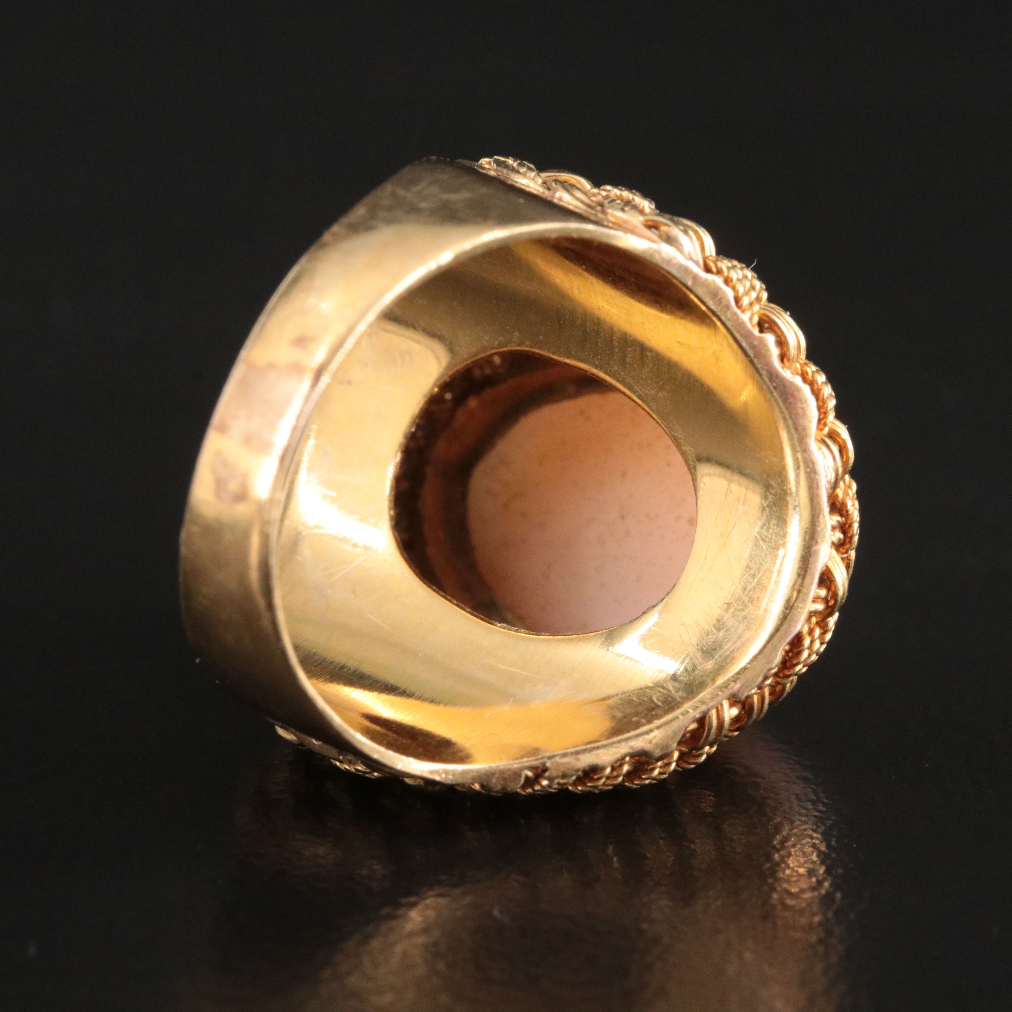 18K Basket Weave Coral Ring