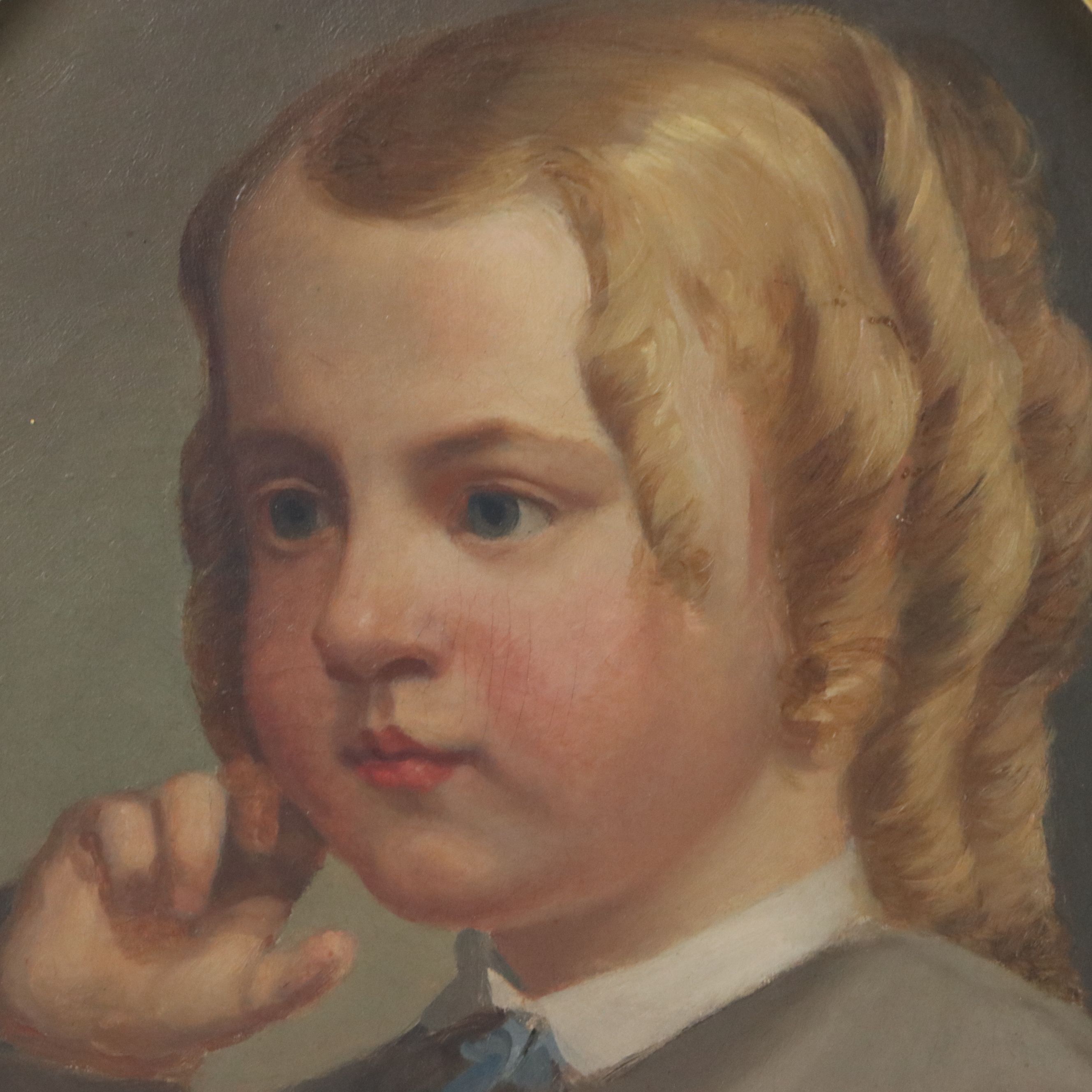 Child Portrait Oil Painting, 19th Century