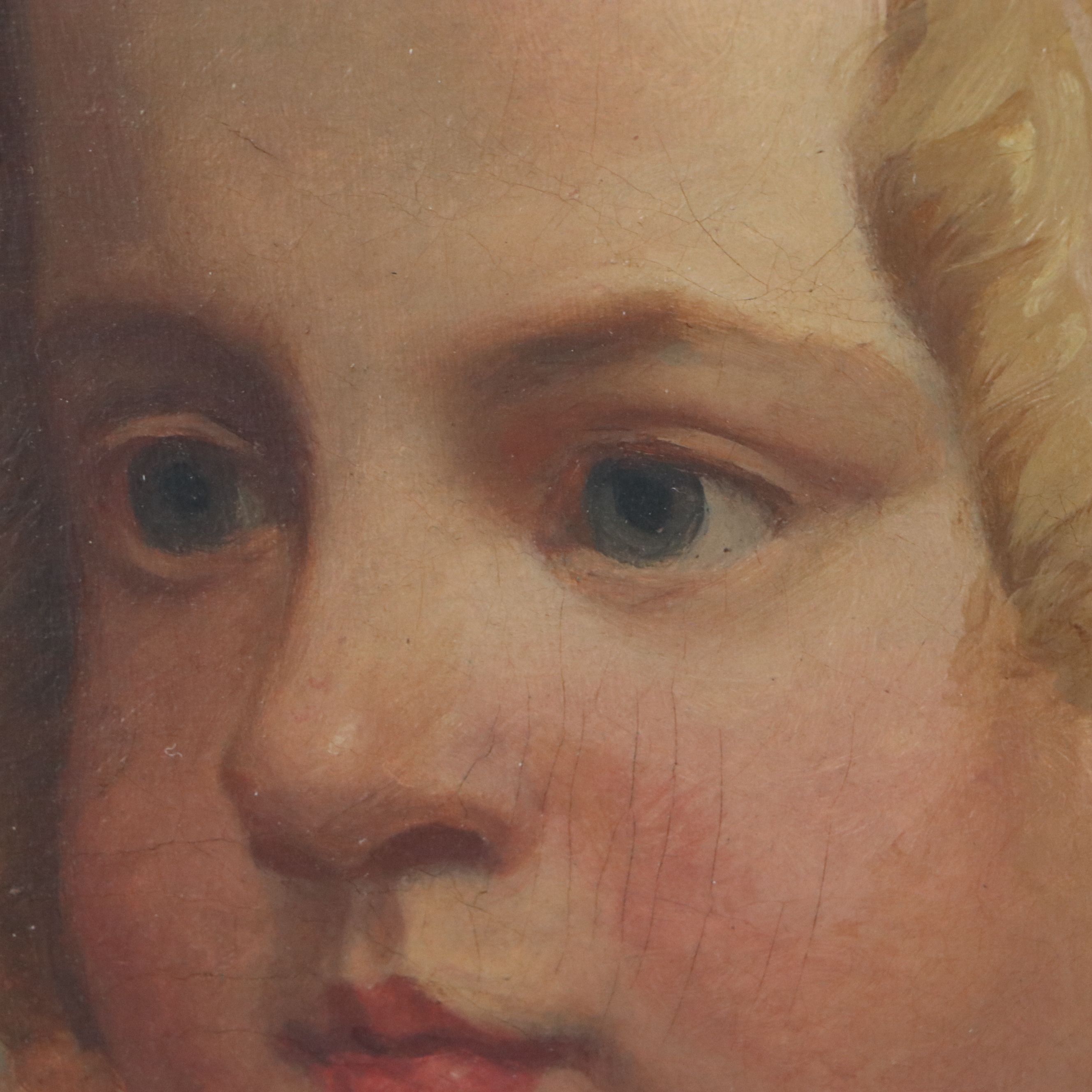Child Portrait Oil Painting, 19th Century