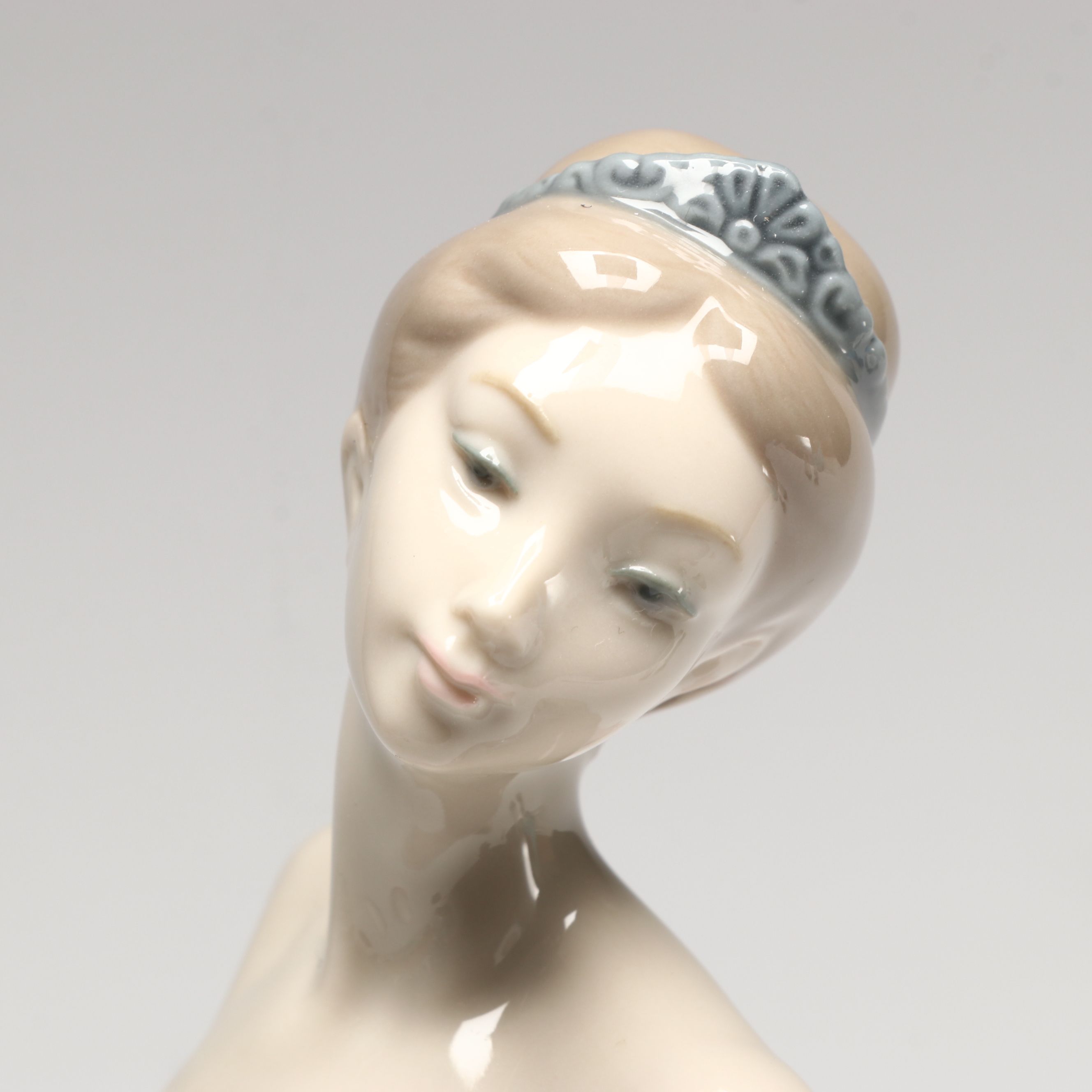 Lladró Porcelain "Dancer," "Little Duck" Porcelain Figures and Bell