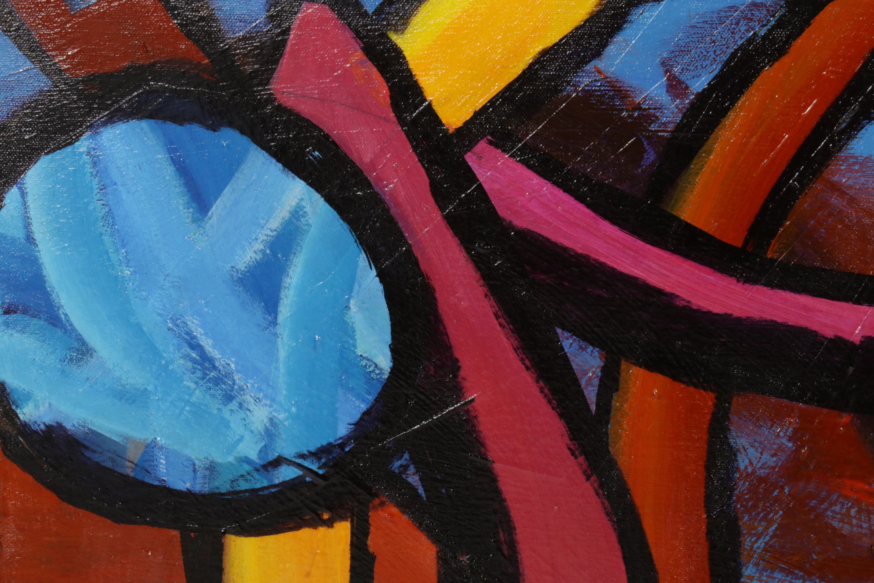 Joe Dixon Abstract Expressionist Cool-Toned Acrylic Painting, Circa 2020