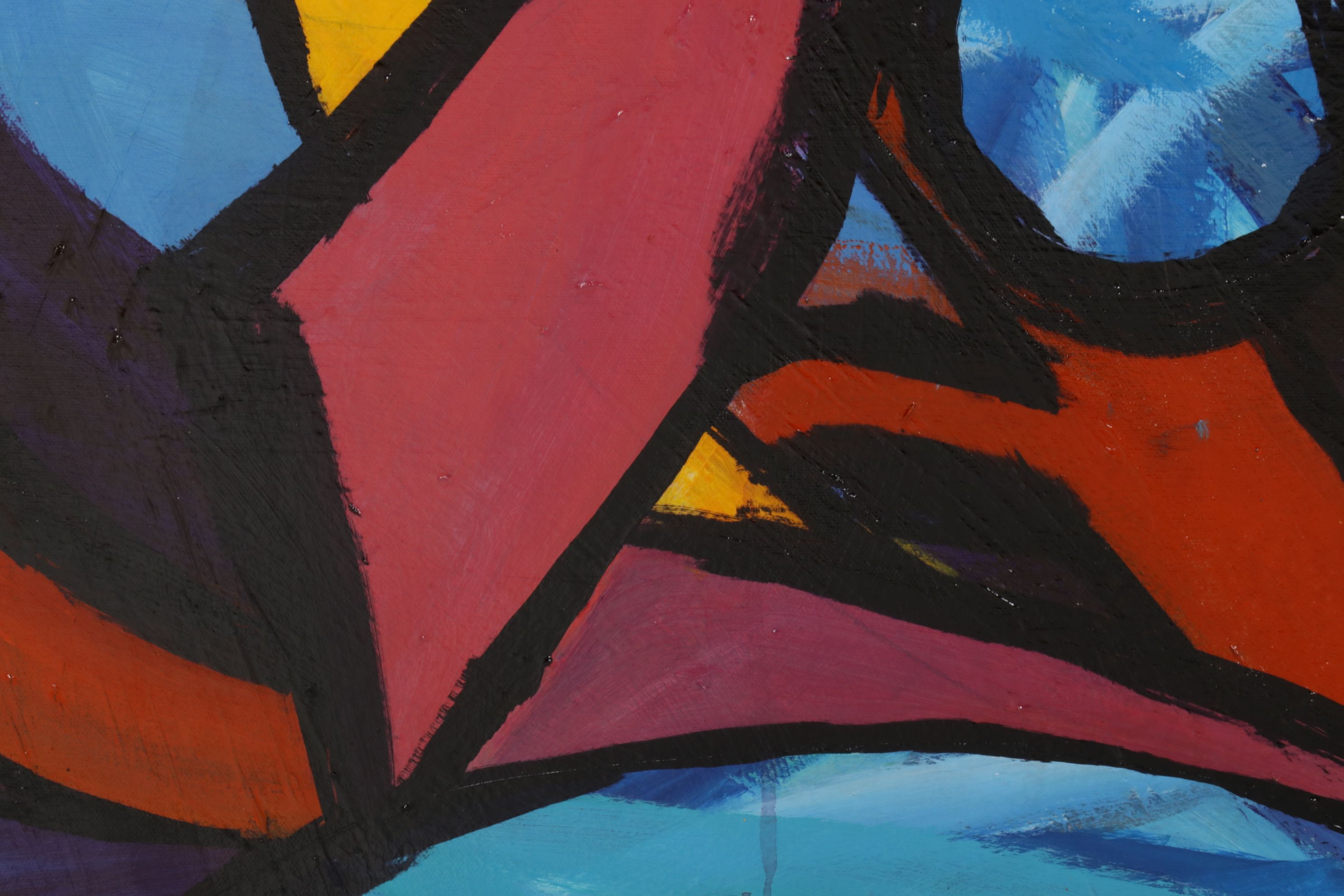 Joe Dixon Abstract Expressionist Cool-Toned Acrylic Painting, Circa 2020