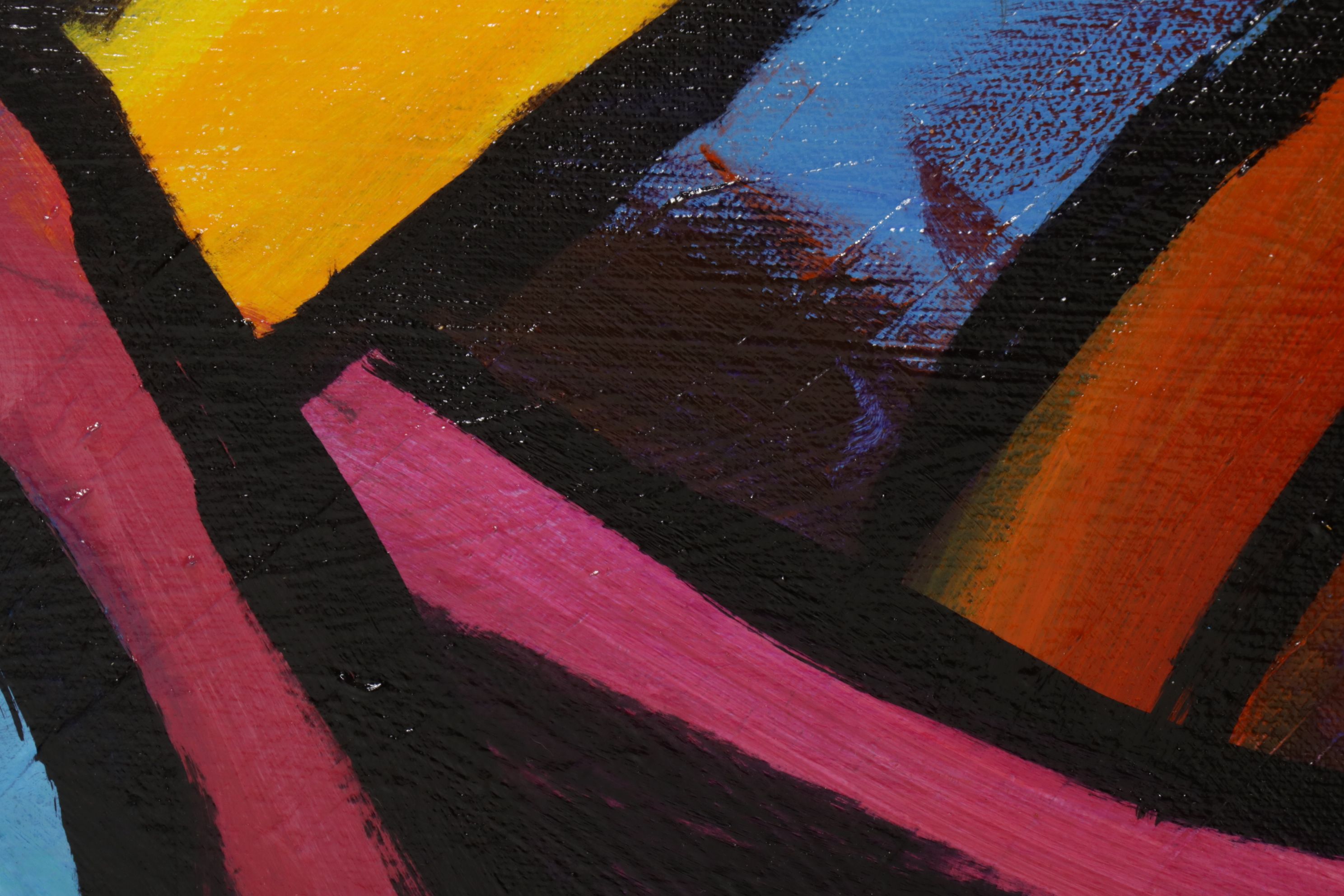 Joe Dixon Abstract Expressionist Cool-Toned Acrylic Painting, Circa 2020